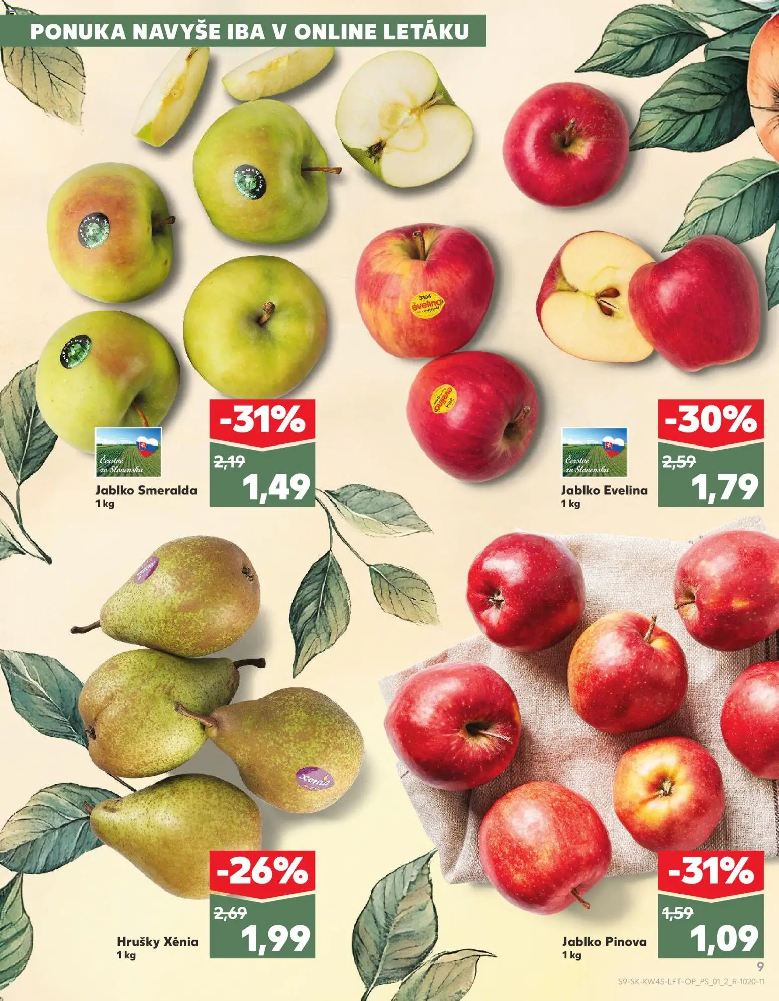 Nové Kaufland akcie – leták je platný od 06.11.2025 | Strana: 9 | Produkty: Apple, Hrušky