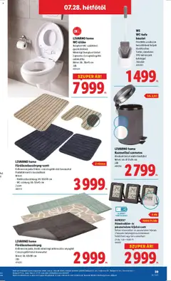 Lidl akciós ujság - amely érvényes a következő dátumtól: 24.07.2025 | Oldal: 39 | Termékek: Wc-ülőke, Szemetes, Játékok, Fürdőszobaszőnyeg
