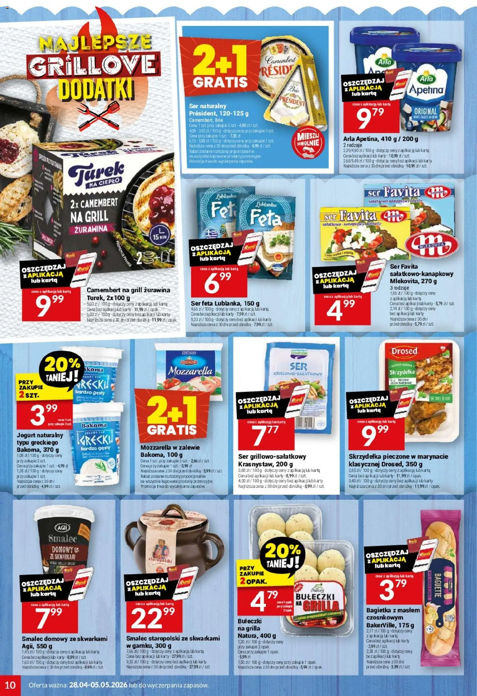 Twój Market gazetka od 28.04.2026 | Strona: 10 | Produkty: Jogurt naturalny, Camembert, Bagietka, Jogurt