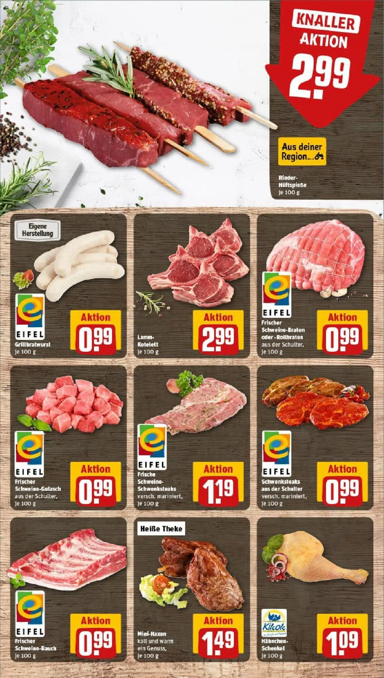 Rewe prospekt Eschweiler / Bohl	 - gültig ab dem 20.07.2025 | Seite: 8 | Produkte: Schweinegulasch, Hahnchen, Theke, Schweinebauch