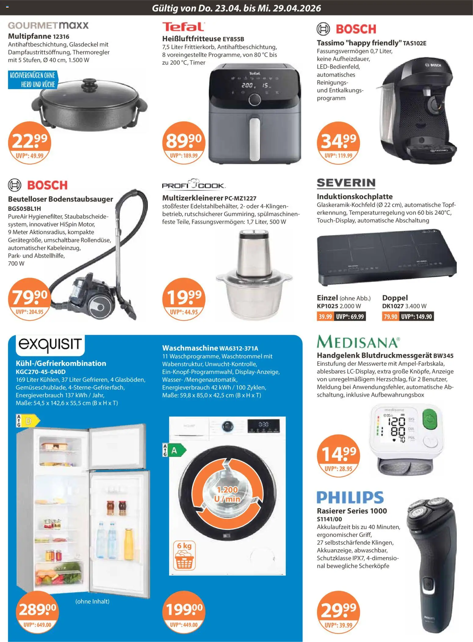 V-Markt München – gültig ab 23.04.2026 | Seite: 18 | Produkte: Philips, Küche, Wasser, Heißluftfritteuse