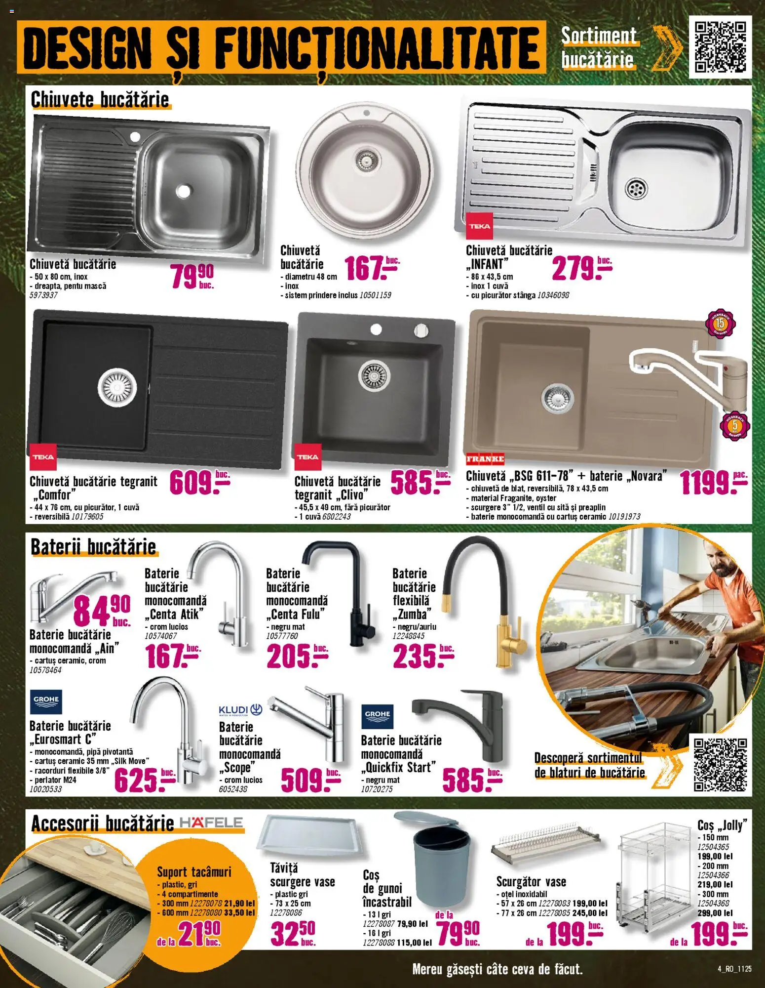 Noul catalog Hornbach – valabil de la 03.11.2025 | Pagină: 4 | Produse: Accesorii bucătărie, Coș, Bucătărie, Baterie