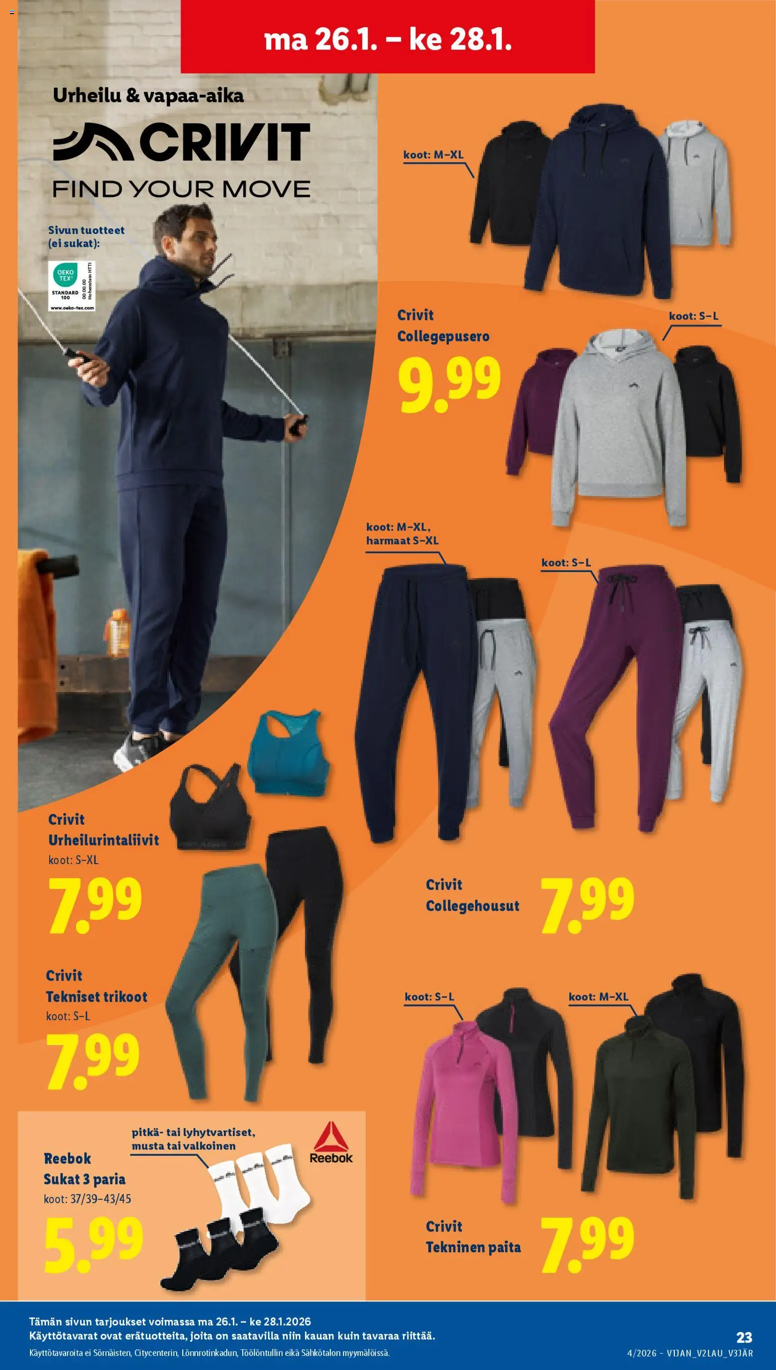 Lidl tarjoukset – voimassa 22.01.2026 alkaen | Sivu: 29 | Tuotteet: Paita, Sukat, Trikoot