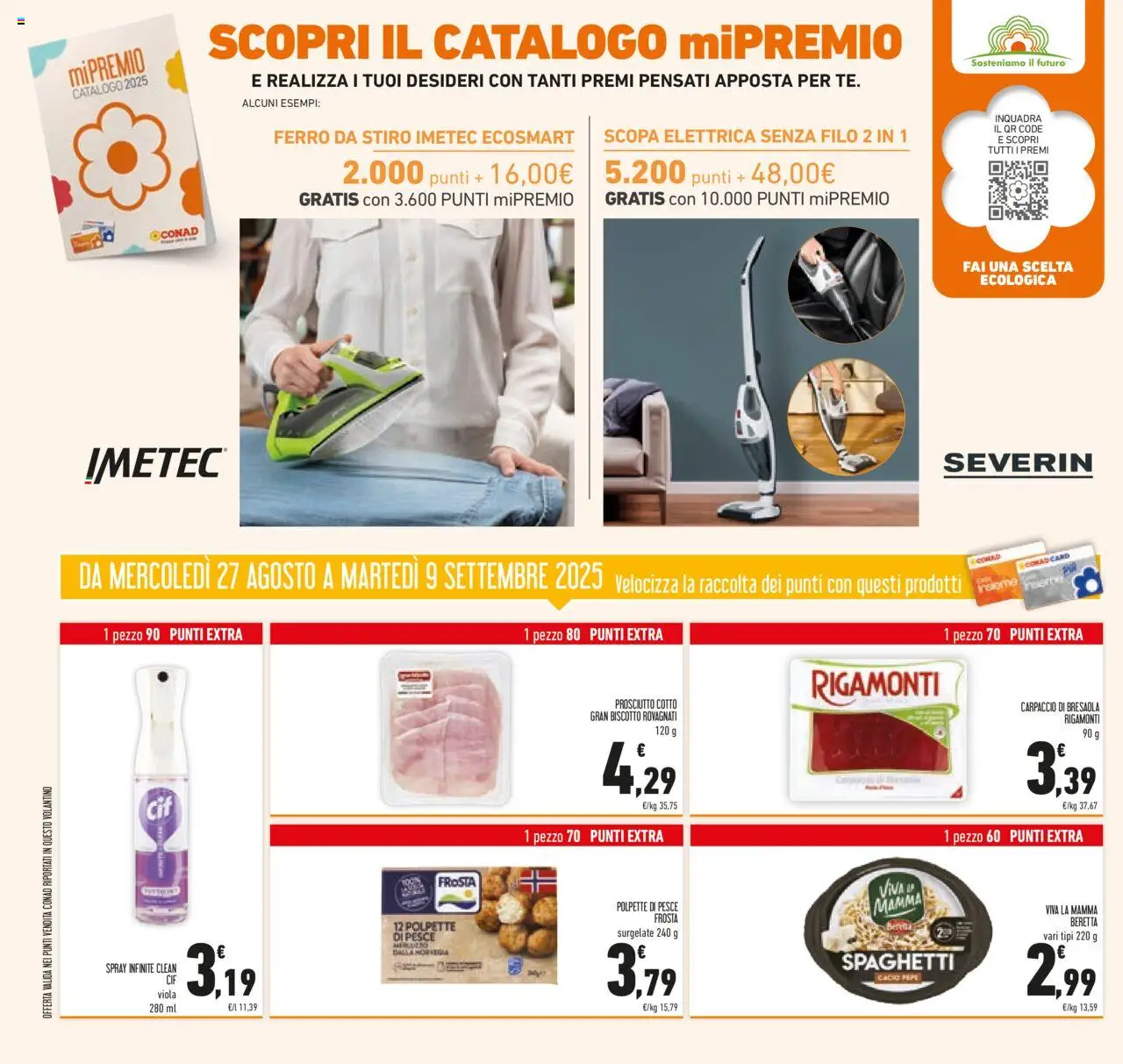 Volantino Conad del 27.08.2025 | Pagina: 34 | Prodotti: Scopa elettrica, Pesce, Pepe, Ferro da stiro