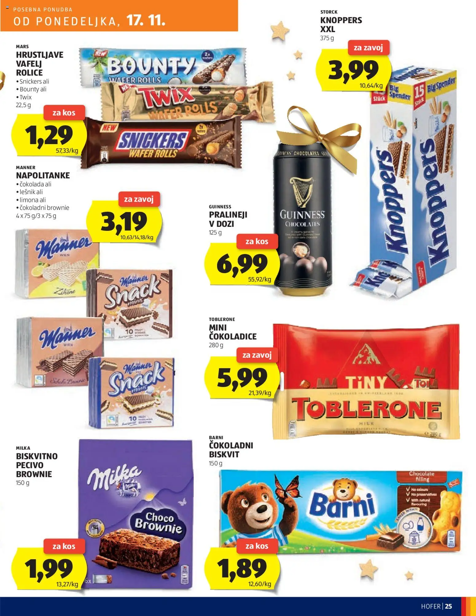 Novi Hofer katalog ponudbe – veljaven od 13.11.2025 | Stran: 25 | Izdelki: Napolitanke, Kos, Cokolada, Limona