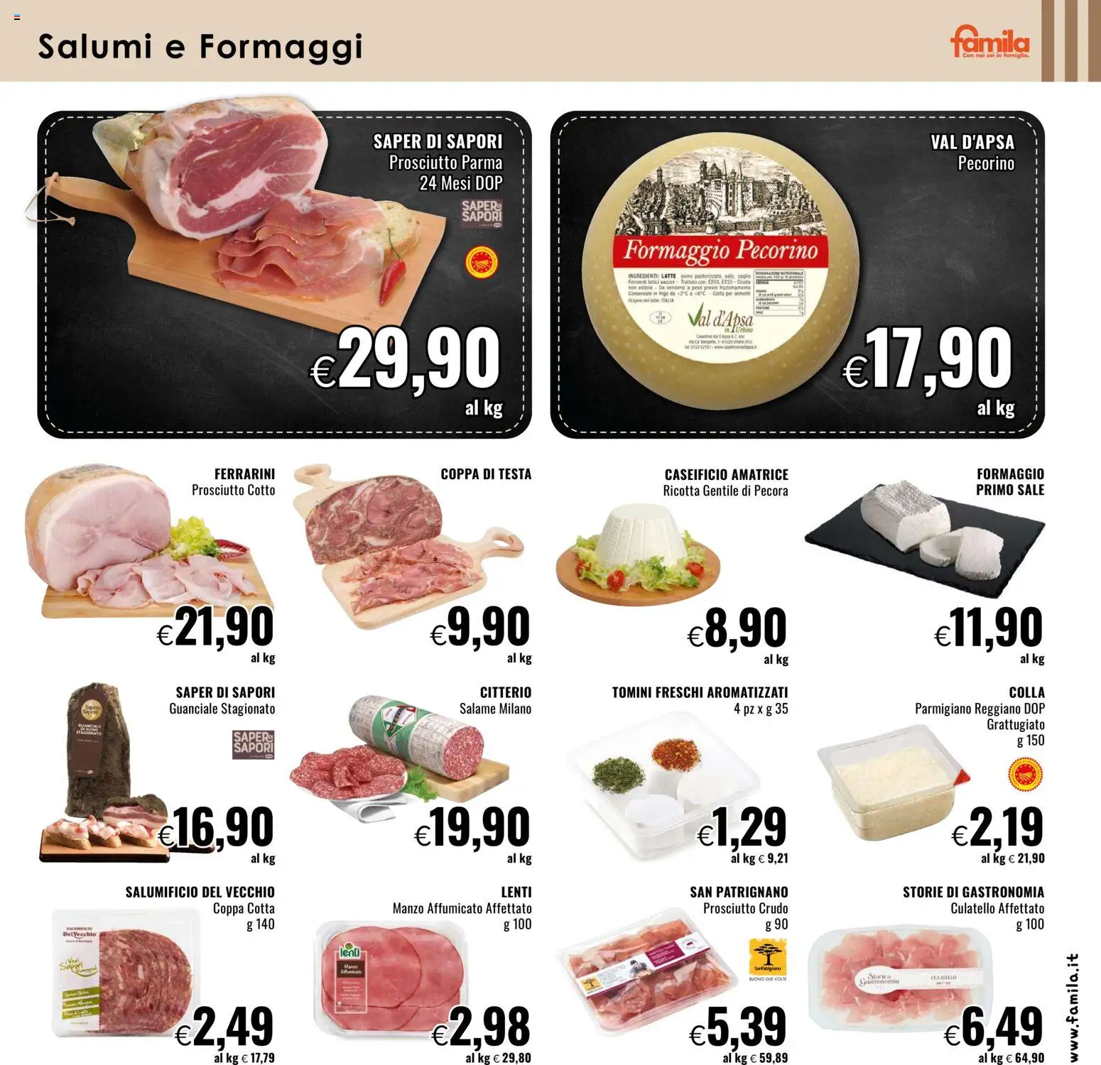 Volantino Famila del 13.11.2025 | Pagina: 7 | Prodotti: Sale, Colla, Ricotta, Guanciale