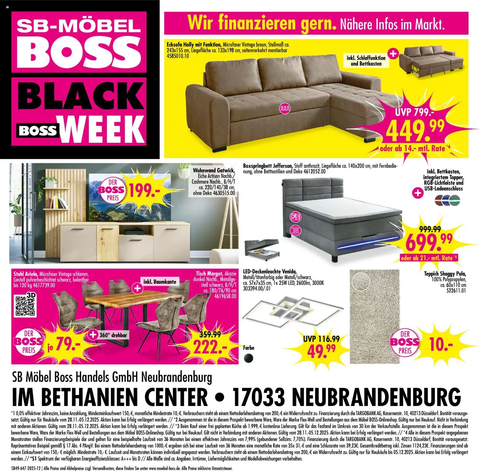 SB Möbel Boss - Black Friday – gültig ab 28.11.2025 | Seite: 12 | Produkte: Ecksofa, Tisch, Teppich, Küche