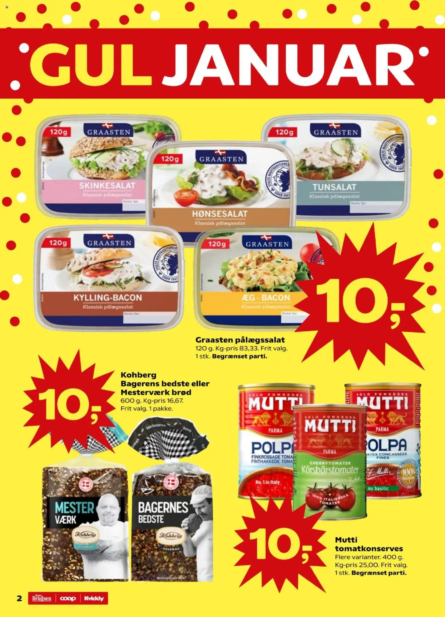 Kvickly tilbudsavis – gyldig fra 09.01.2026 | Side: 2 | Produkter: Æg, Brød, Tomater, Bacon