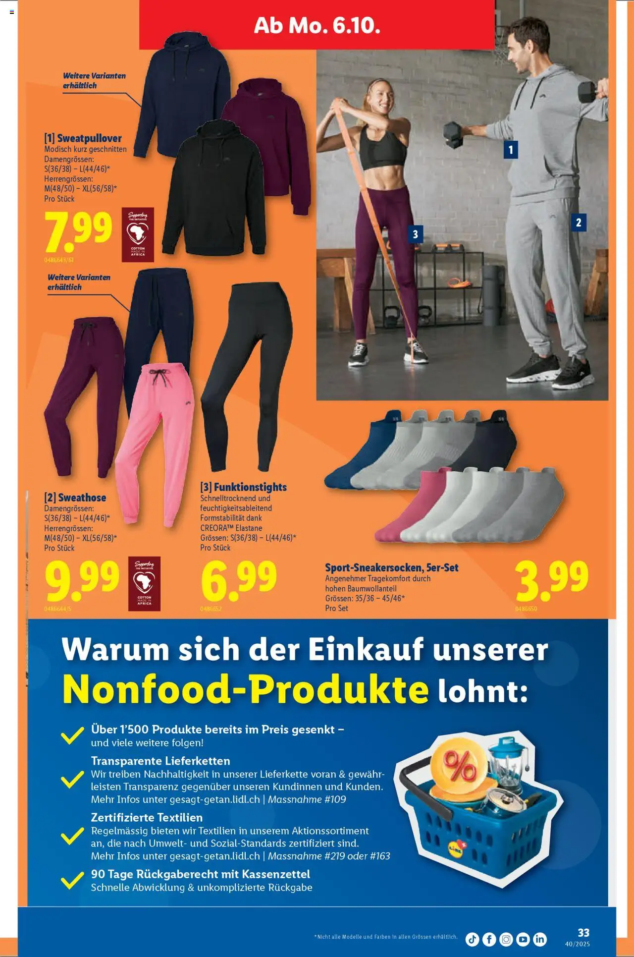 Lidl Aktionen – gültig ab 02.10.2025 | Seite: 33 | Produkte: Sweathose