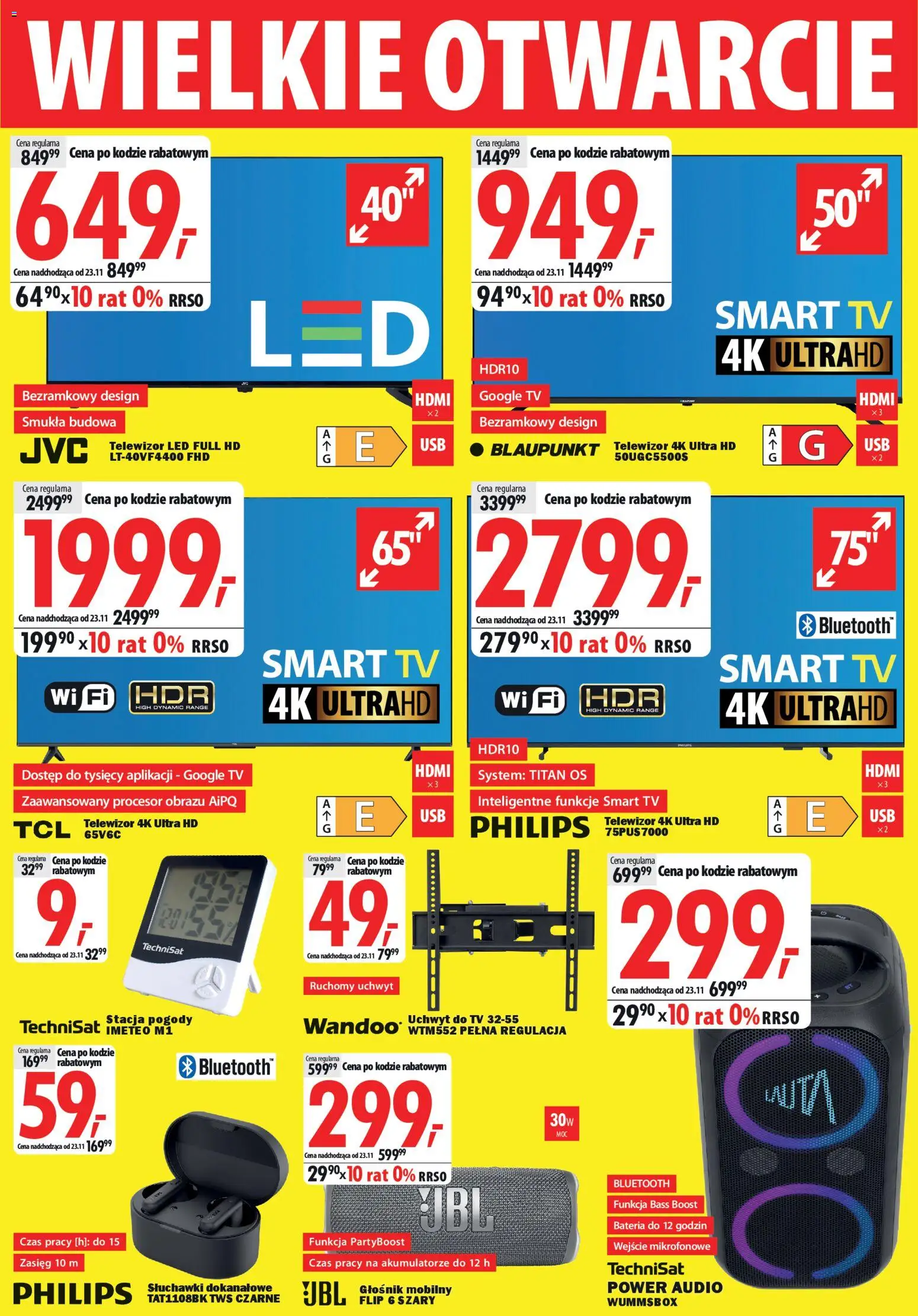 Mediaexpert Gazetka - Wielkie otwarcie Kwidzyn od 13.11.2025 | Strona: 2 | Produkty: Telewizor, Audio, Słuchawki, Stacja pogody