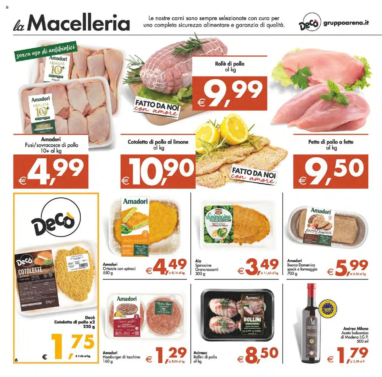 Volantino Decò del 03.10.2025 | Pagina: 6 | Prodotti: Formaggio, Spinaci, Aceto, Hamburger