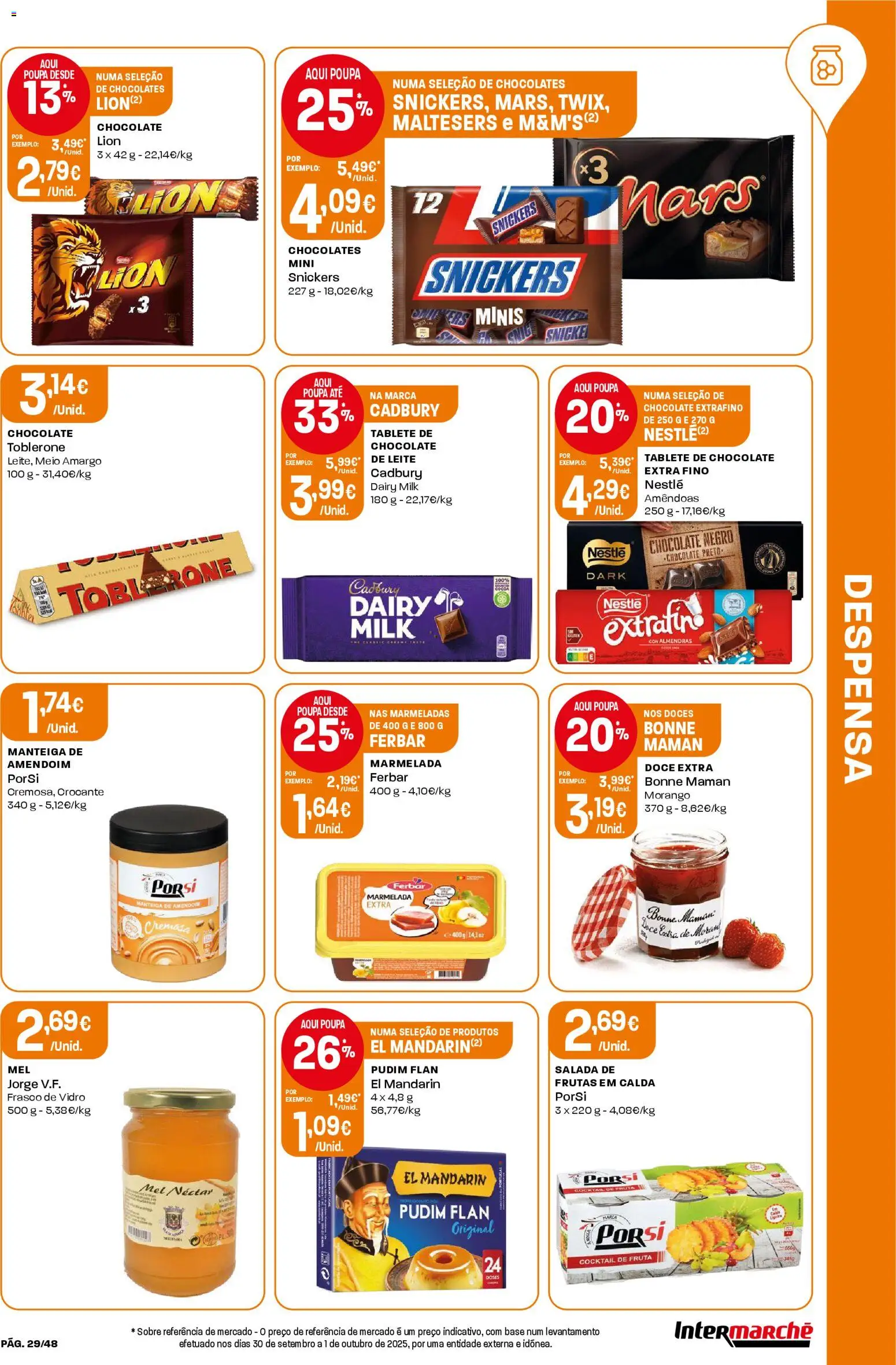 Intermarché folheto │ válido de 06.11.2025 | Página: 29 | Produtos: Marmelada, Base, Leite, Salada