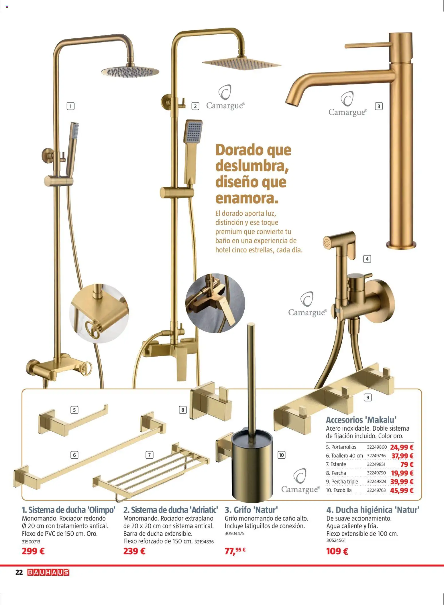 Bauhaus folleto Renueva │ válido desde el 02.03.2026 | Página: 22 | Productos: Toallero, Percha, Barra de ducha, Ducha