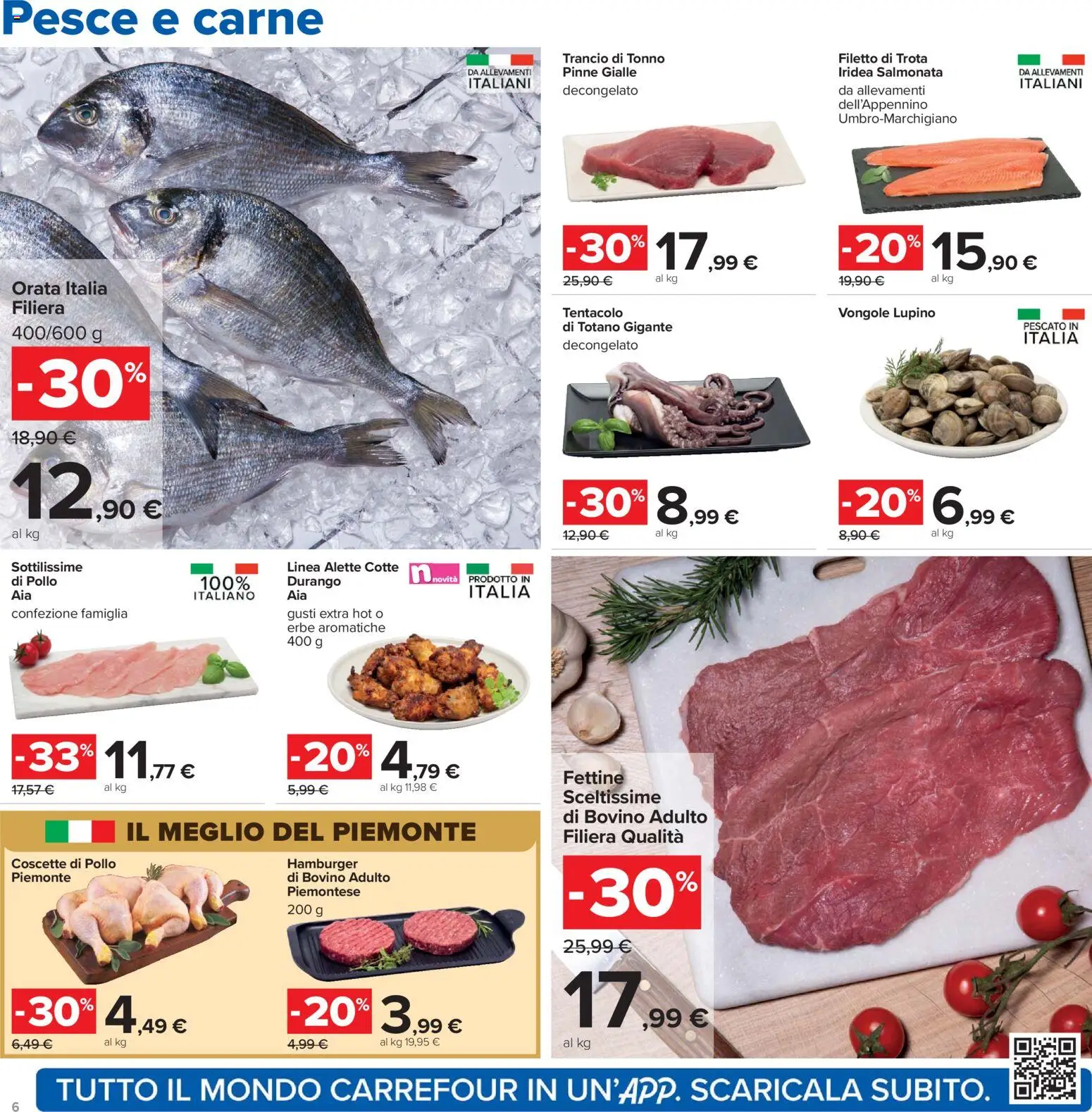 Volantino Carrefour del 07.04.2026 | Pagina: 6 | Prodotti: Pollo, Vongole, Totano, Hamburger
