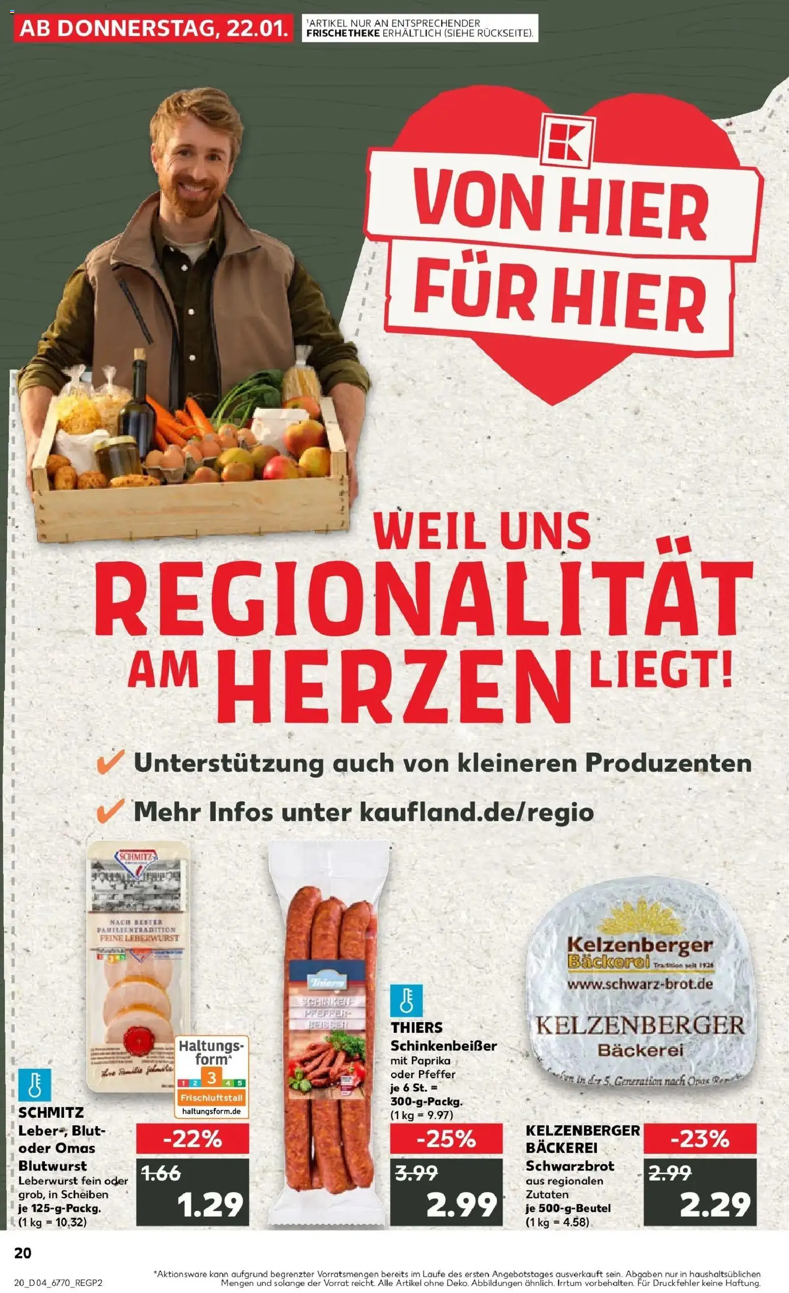 Prospekt Kaufland ab 25.01.2026 » Angebote Online zum Blättern | Seite: 20 | Produkte: Bäckerei, Paprika, Pfeffer