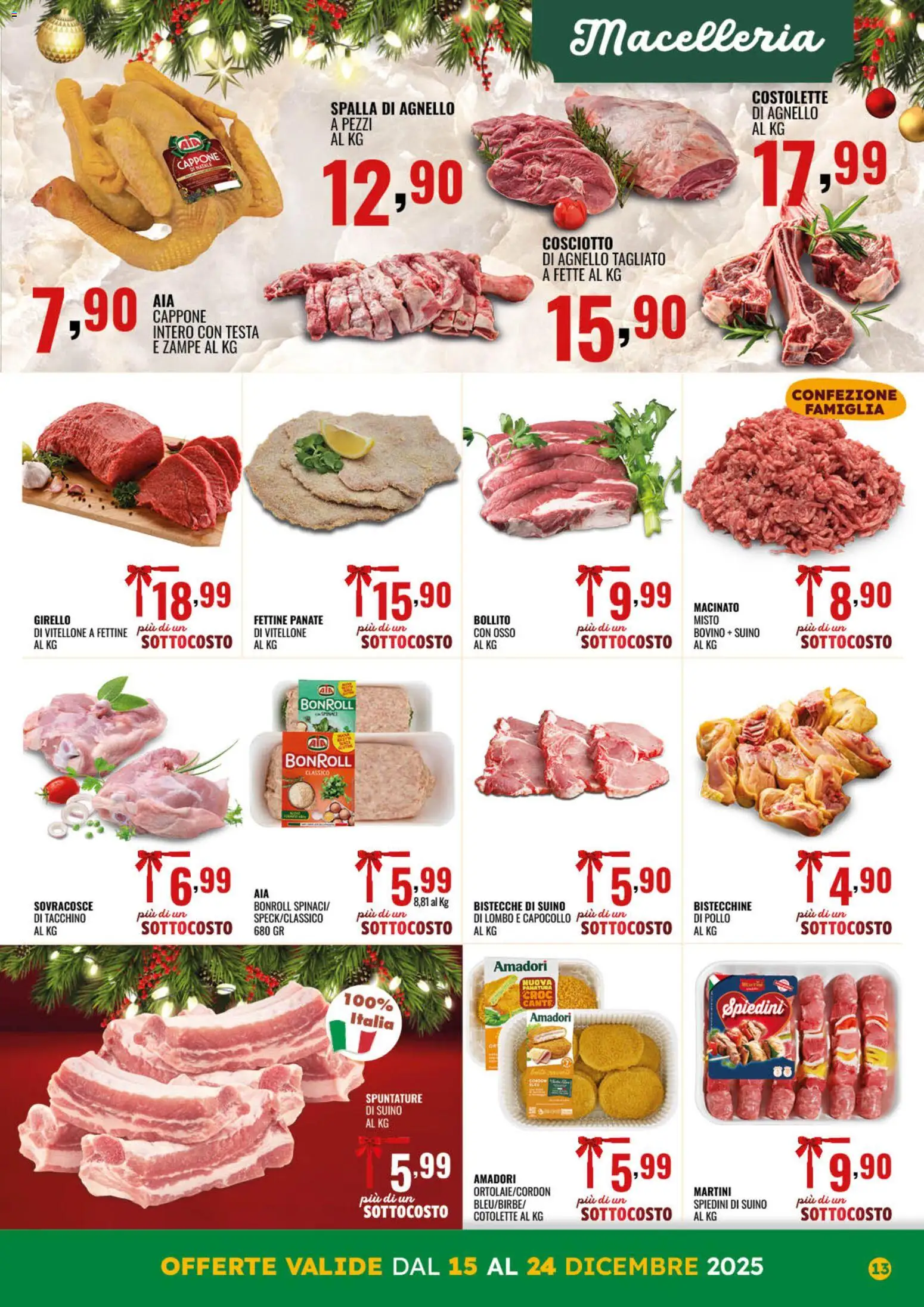 Volantino GECOP del 15.12.2025 | Pagina: 13 | Prodotti: Bovino, Suino, Agnello, Spiedini