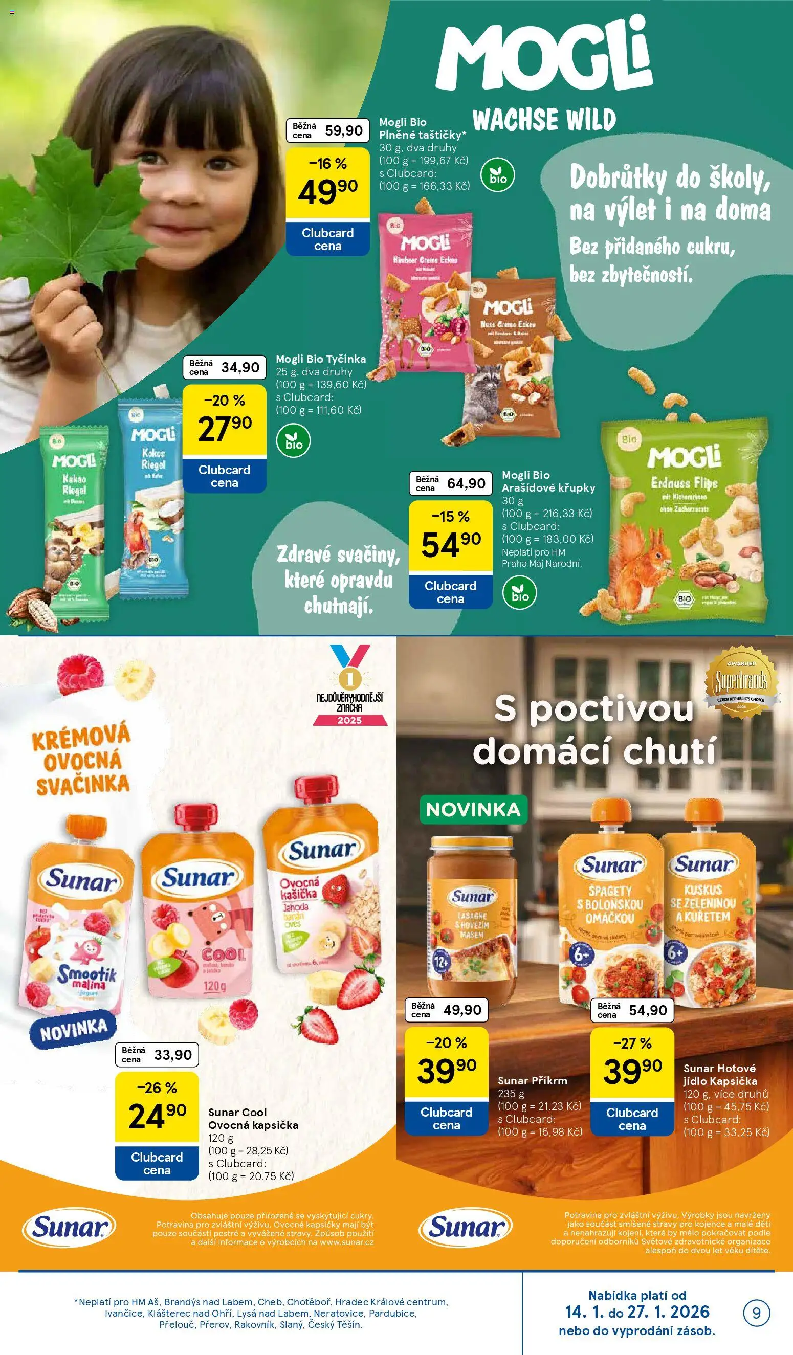Tesco leták - Hypermarket od 14.01.2026 | Strana: 9 | Produkty: Jogurt, Banán, Špagety, Kokos