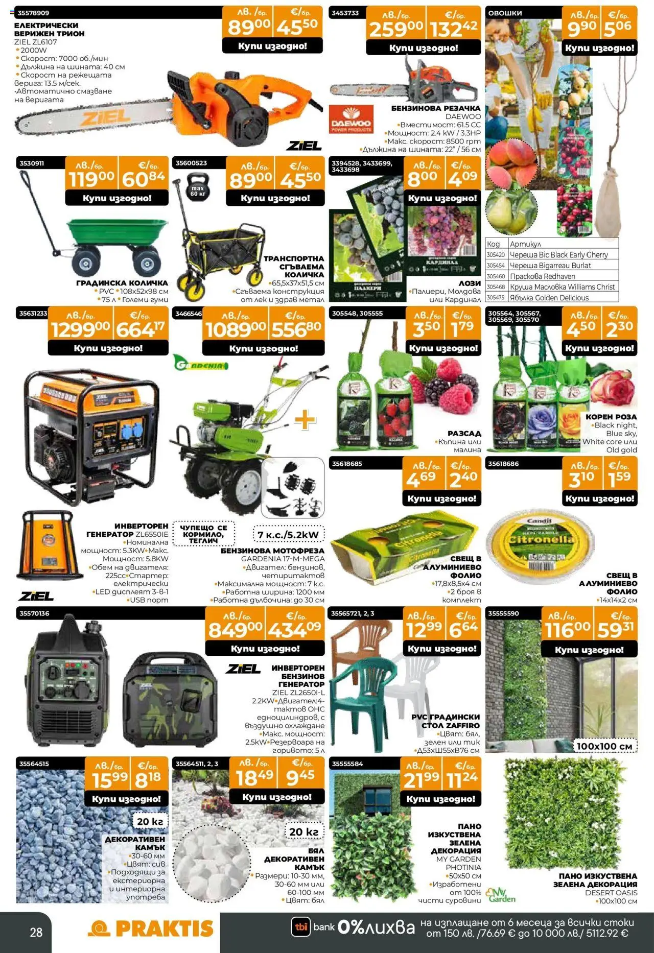 {H1} | Страница: 28 | Продукти: Количка, Пано, Малина, Трион