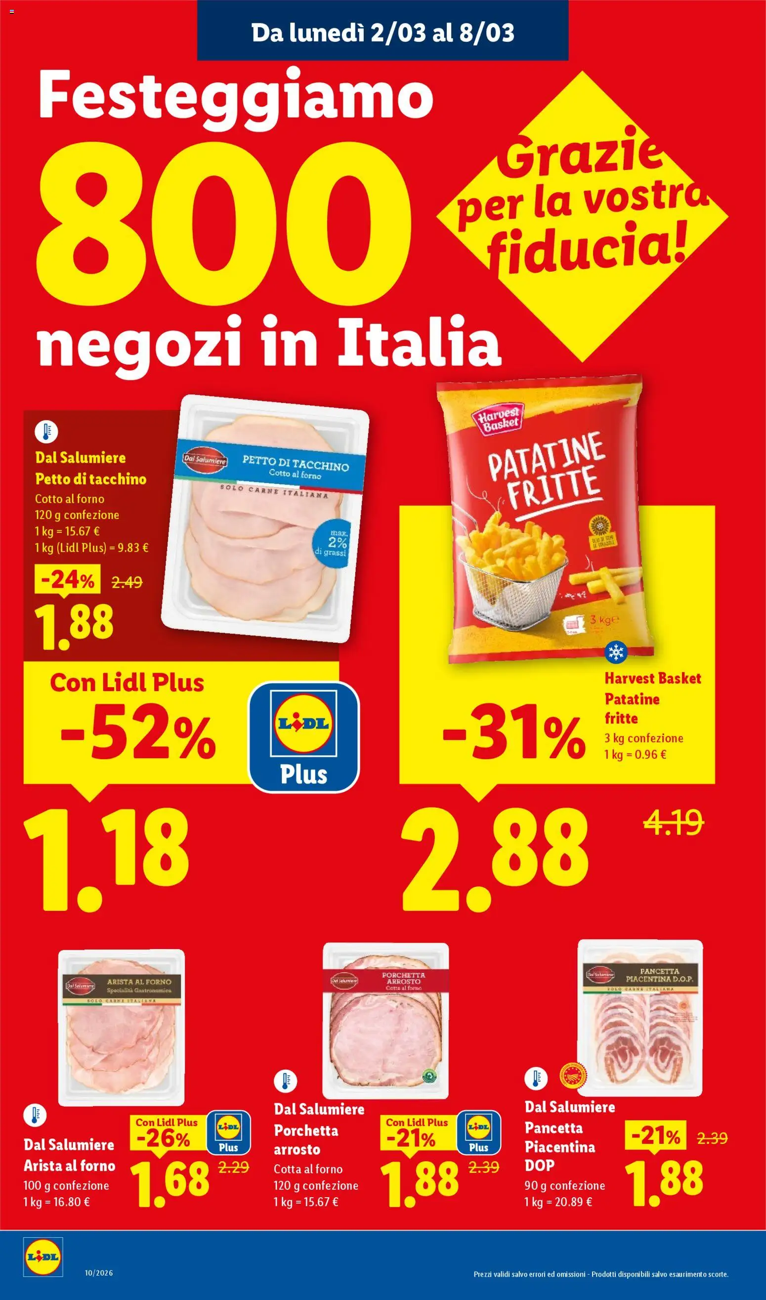 Volantino Lidl del 02.03.2026 | Pagina: 8 | Prodotti: Arrosto, Porchetta, Patatine, Forno