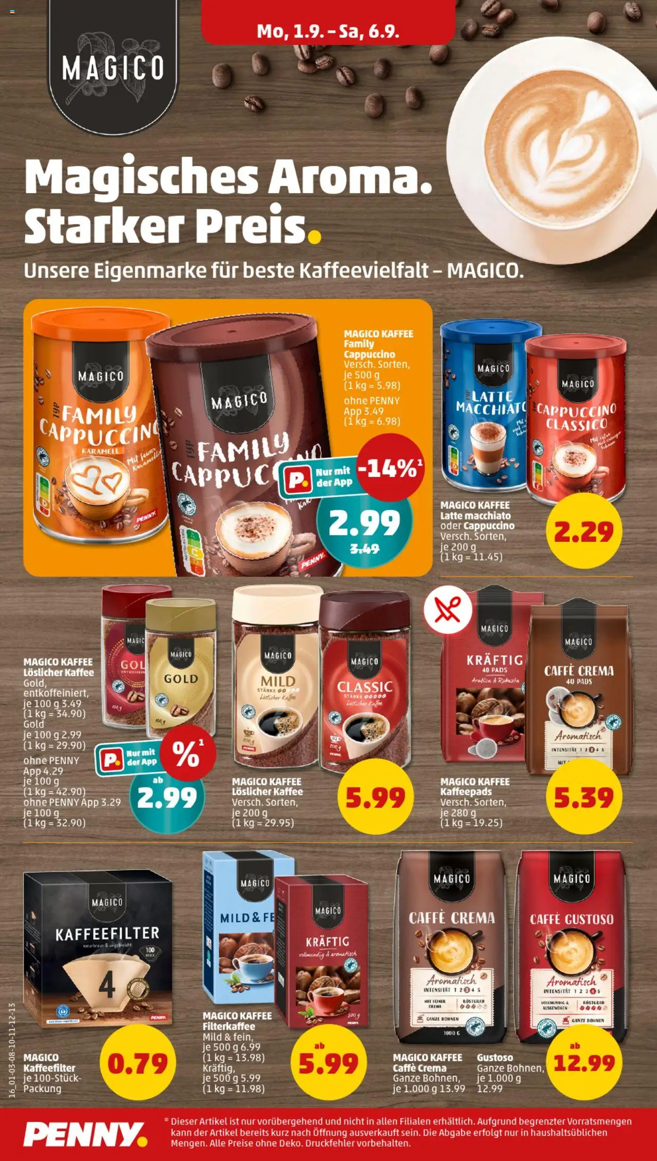 Penny Prospekt 	 - gültig ab dem 01.09.2025 | Seite: 16 | Produkte: Kaffeepads, Kaffee