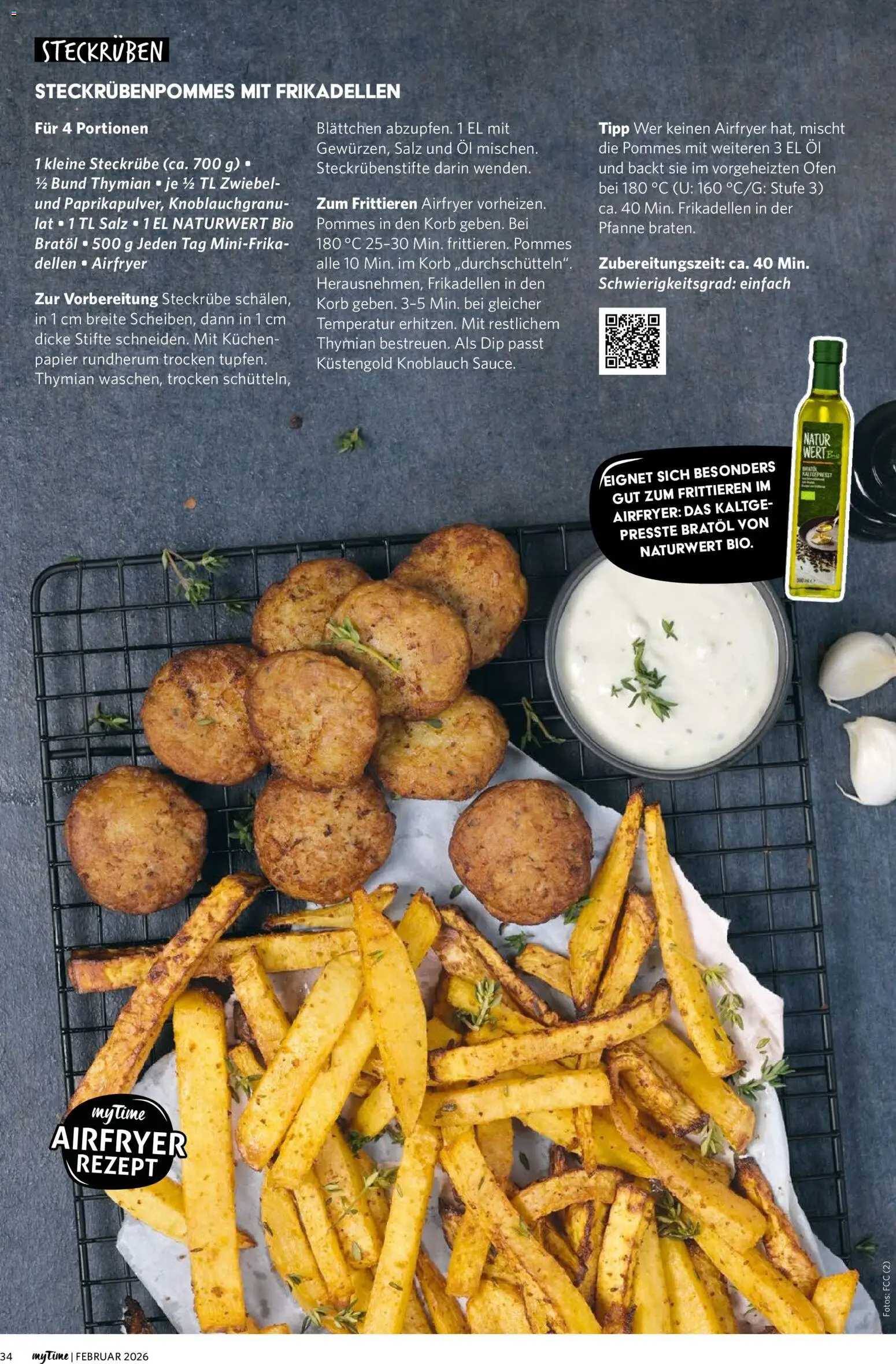 Famila Nordwest myTime Februar 2026 – gültig ab 01.02.2026 | Seite: 34 | Produkte: Öl, Pommes, Salz, Kuchen