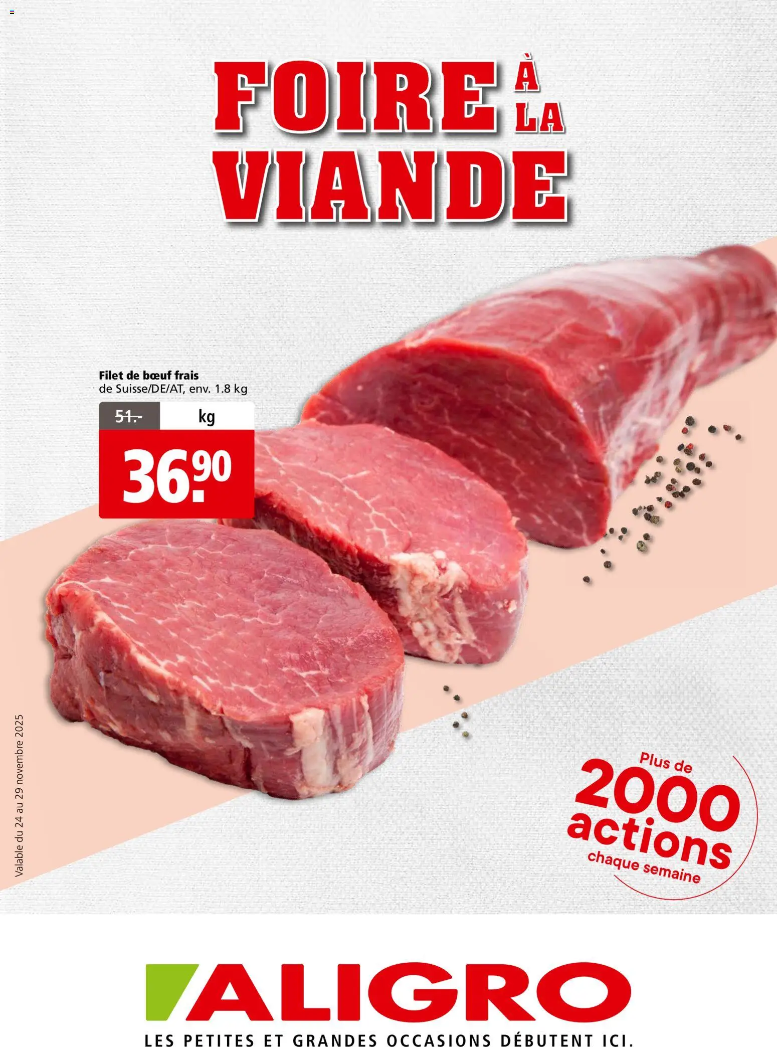 Aligro Aktionen Foire à la Viande Chavannes, Matran, Genf, Sitten – gültig ab 24.11.2025 | Seite: 1