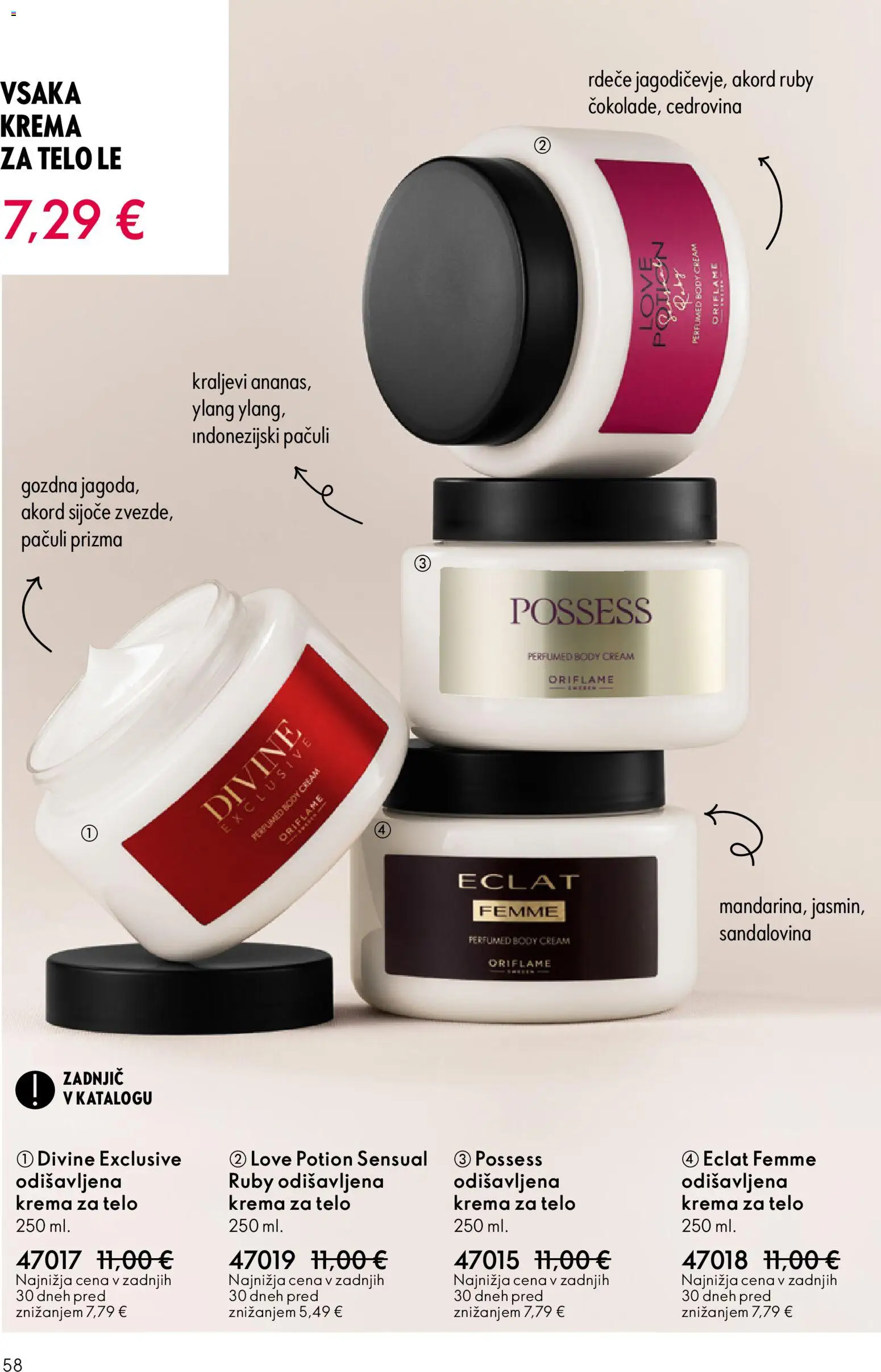 Novi Oriflame katalog ponudbe – veljaven od 19.11.2025 | Stran: 58 | Izdelki: Krema, Krema za telo