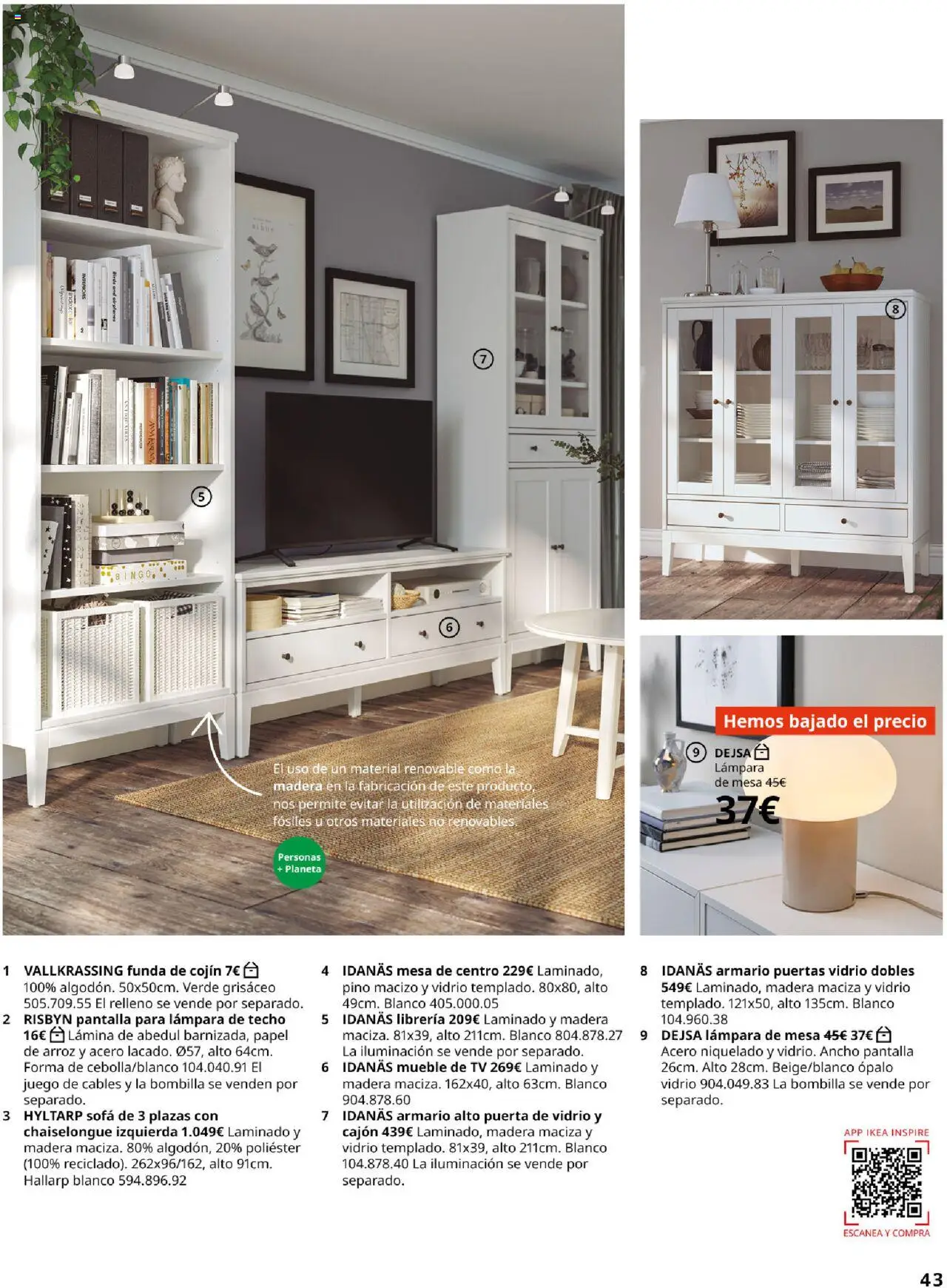 Catálogo IKEA Salones │ válido desde el 17.02.2025 | Página: 43 | Productos: Lámpara de techo, Bombilla, Cojín, Lámpara