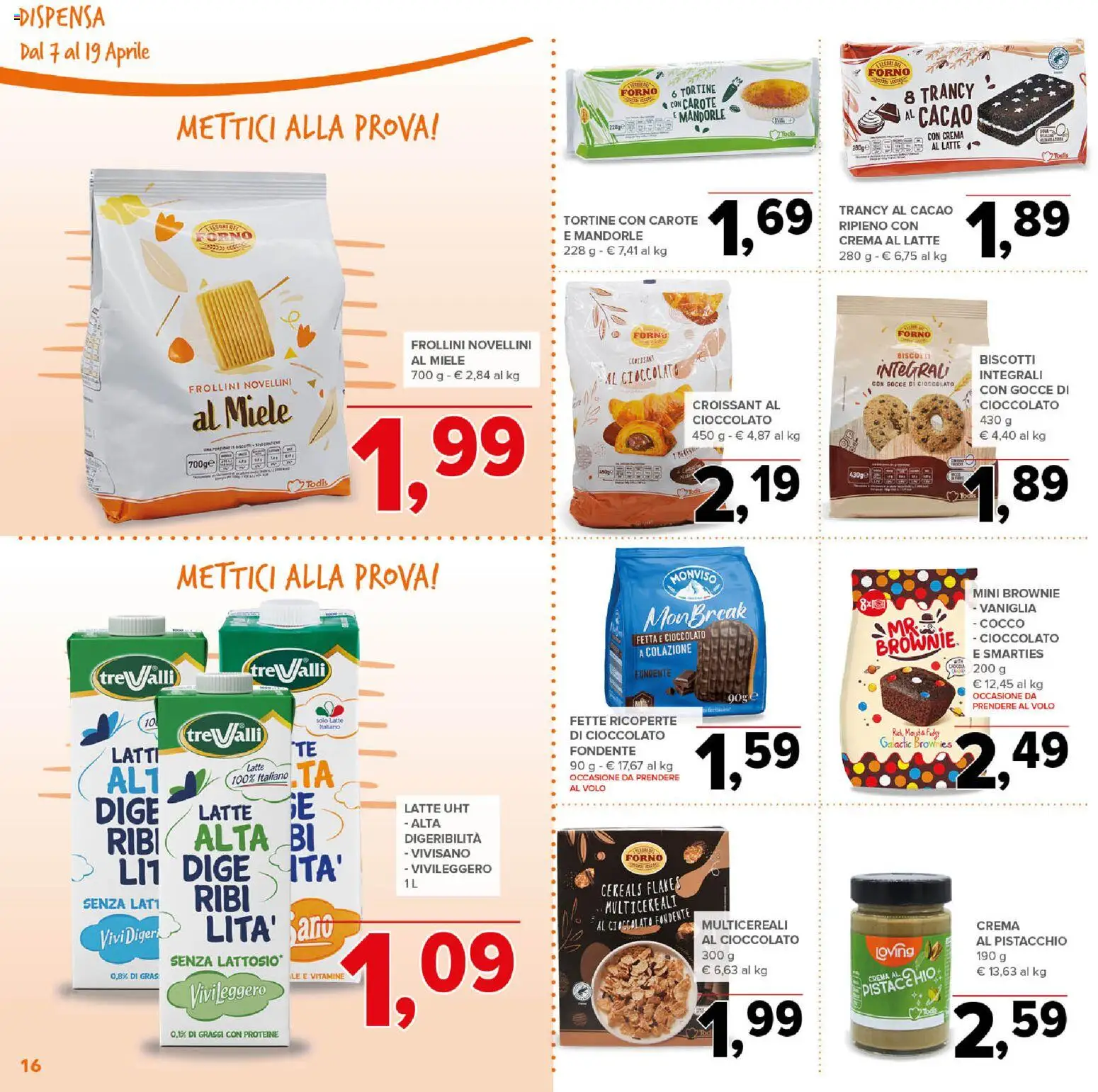 Volantino Todis del 07.04.2026 | Pagina: 16 | Prodotti: Crema, Latte, Cocco, Miele