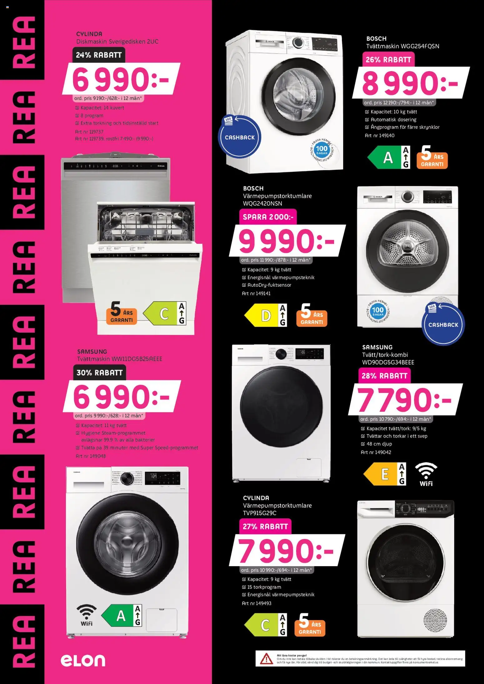 Elon reklamblad aktuell från 25.12.2025 | Sida: 2 | Produkter: Diskmaskin, Kuvert, Wifi, Tvättmaskin