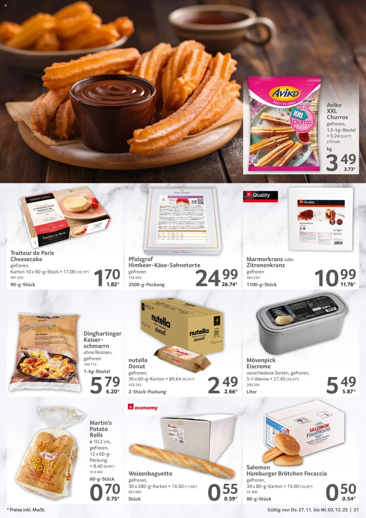 Selgros Prospekt 	 – gültig ab 27.11.2025 | Seite: 21 | Produkte: Eiscreme, Nutella, Rosinen