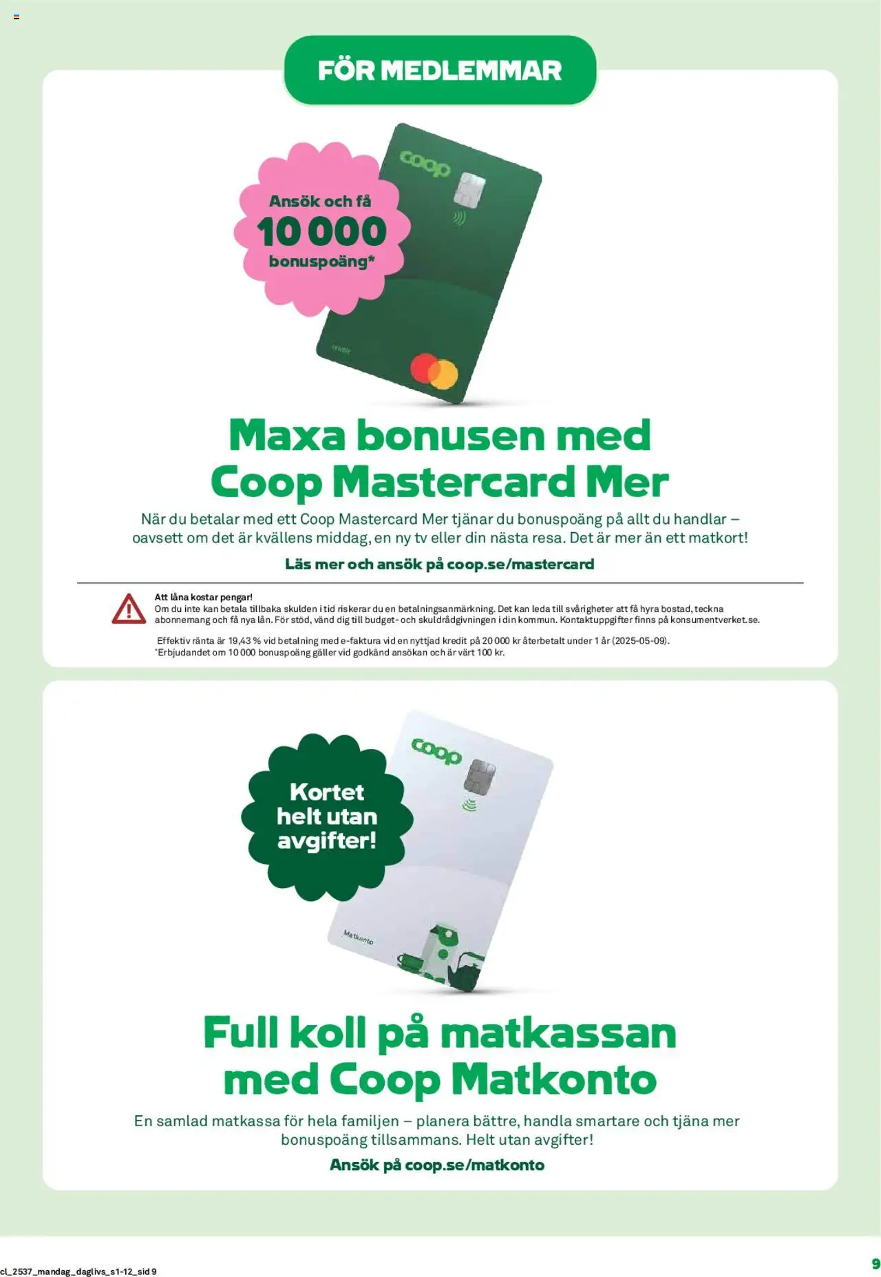Coop Daglivs reklamblad aktuell från 08.09.2025 | Sida: 9 | Produkter: Galler, Tv