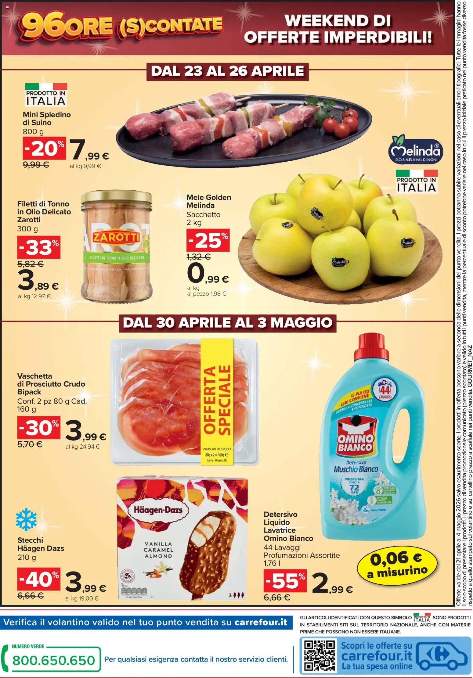 Volantino Carrefour del 21.04.2026 | Pagina: 18 | Prodotti: Suino, Lavatrice, Tonno, Scaffale