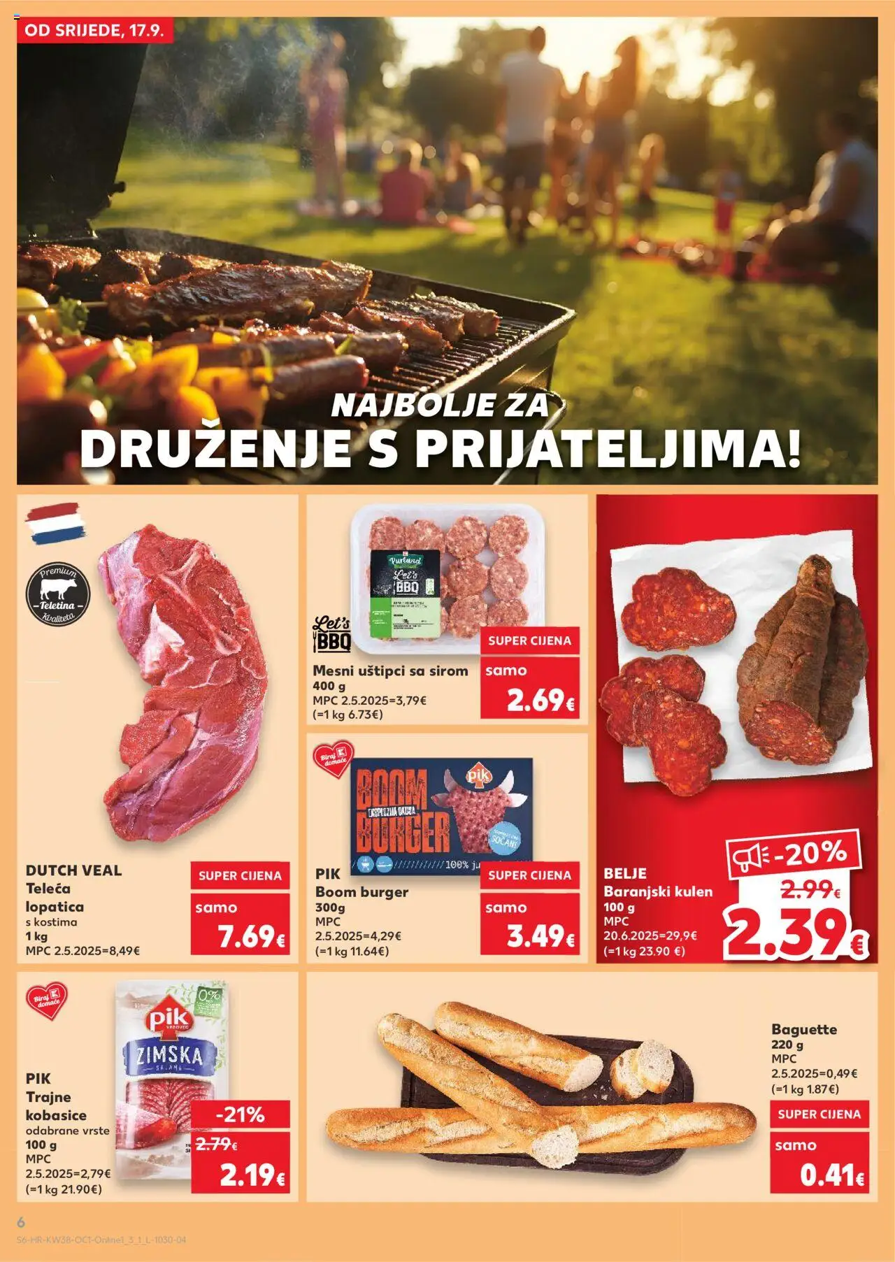 Kaufland katalog | vrijedi od 17.09.2025 | Stranica: 6 | Proizvodi: Teletina, Kulen, Lopatica