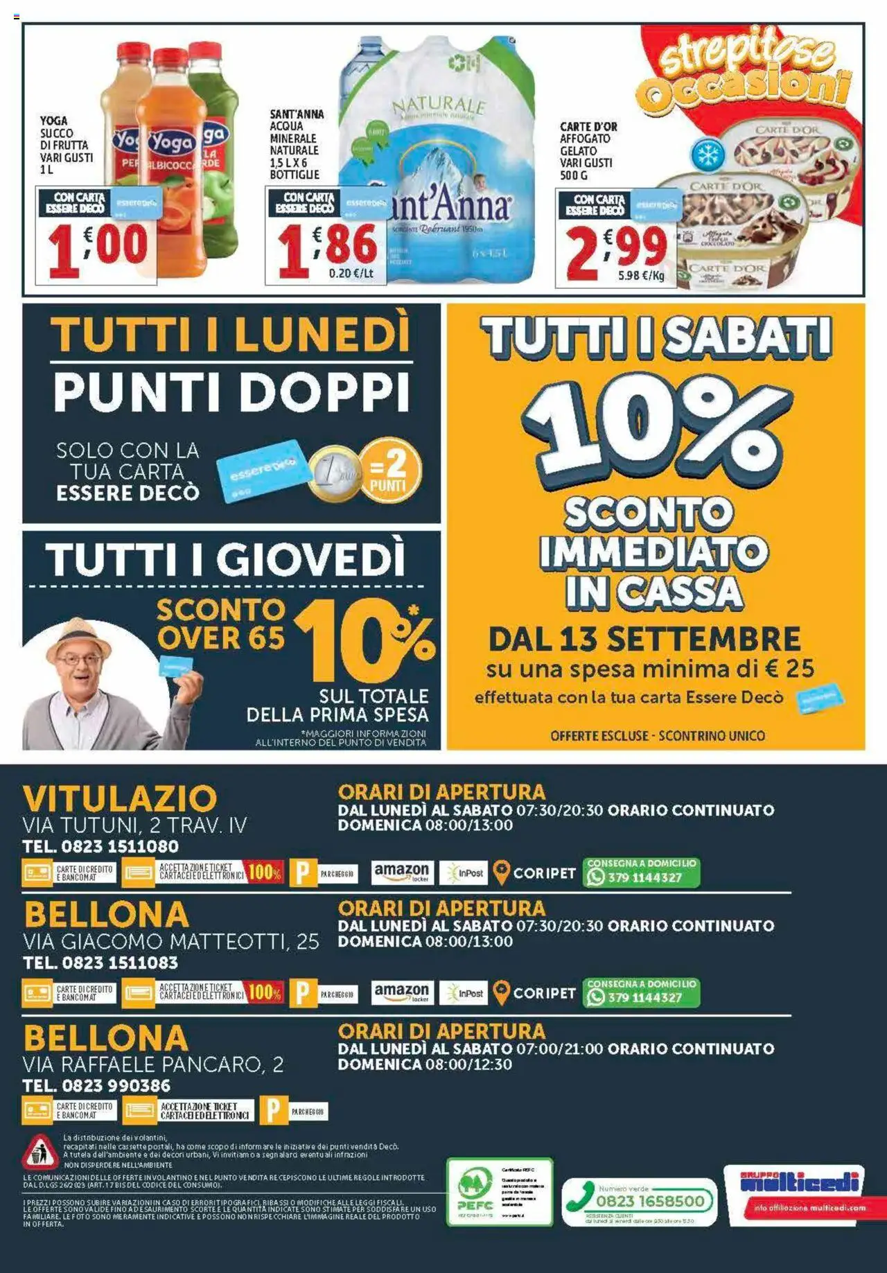 Volantino Decò del 12.09.2025 | Pagina: 20 | Prodotti: Cioccolato, Succo, Gelato, Succo di frutta