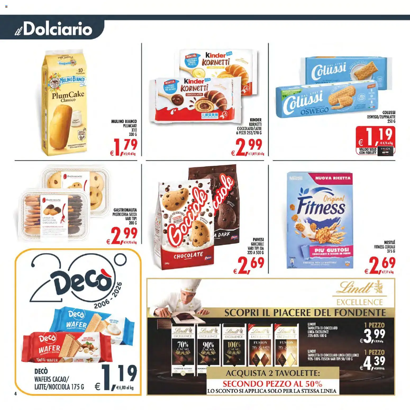 Volantino Decò del 17.04.2026 | Pagina: 4 | Prodotti: Cioccolato, Cereali, Latte, Cacao