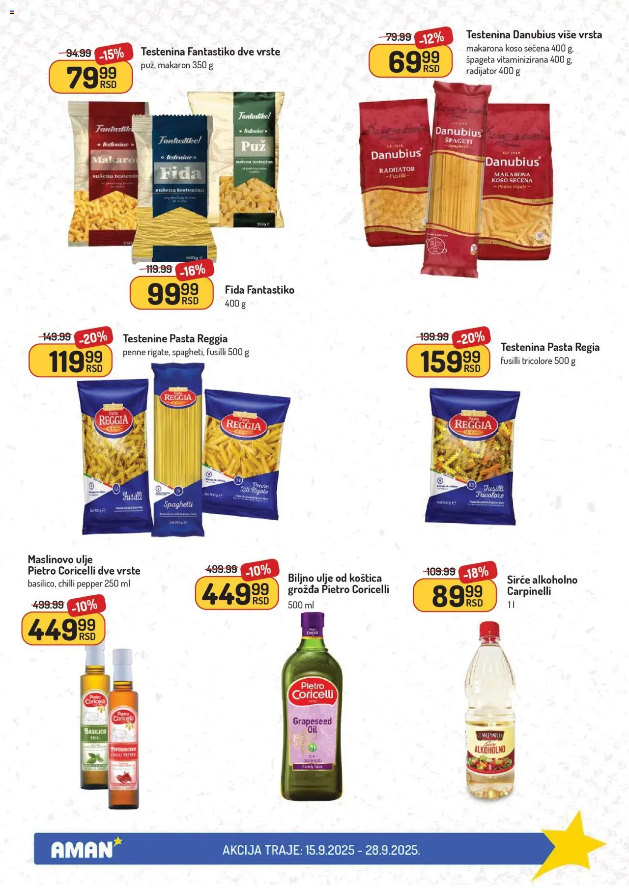 Aman katalog - važi od 15.09.2025 | Strana: 18 | Proizvode: Testenina, Radijator, Ulje, Sirće