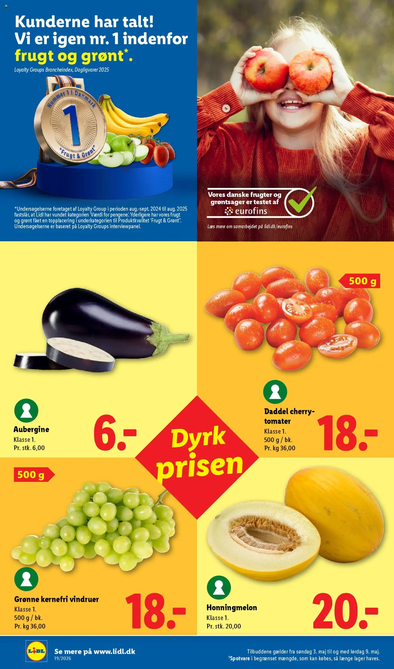 Lidl tilbudsavis – gyldig fra 03.05.2026 | Side: 2 | Produkter: Tomater, Honningmelon, Aubergine, Søm
