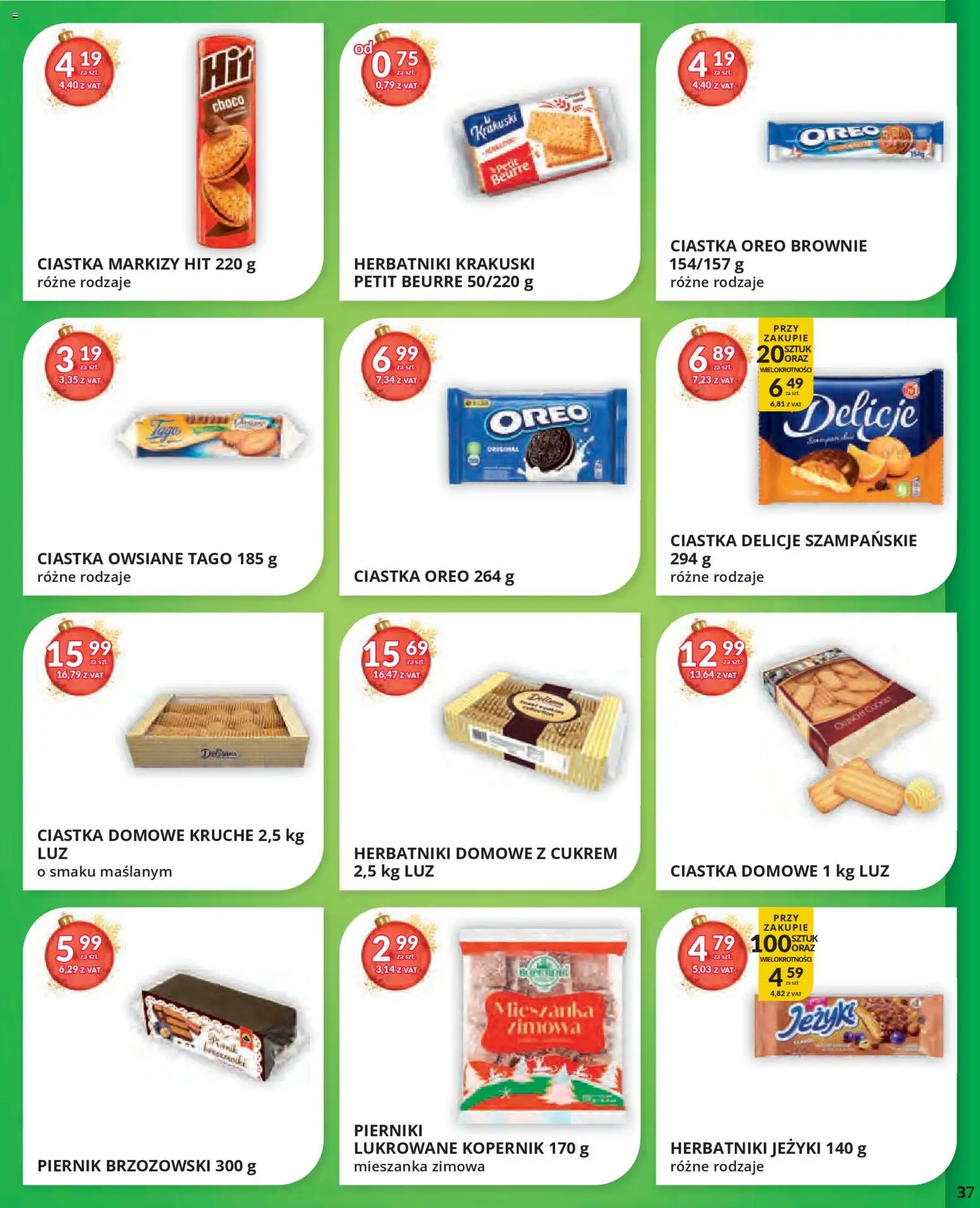 Eurocash Gazetka od 17.11.2025 | Strona: 37 | Produkty: Herbatniki, Brownie, Ciastka, Ciastka owsiane