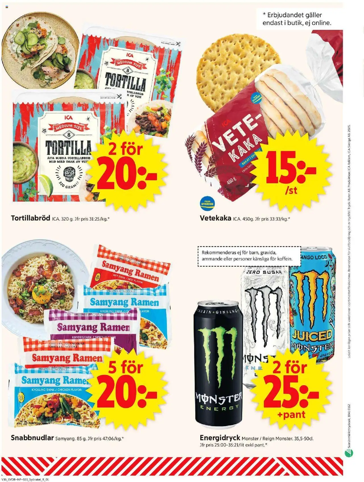 ICA Supermarket reklamblad aktuell från 01.09.2025 | Sida: 10 | Produkter: Tortilla, Galler, Energidryck