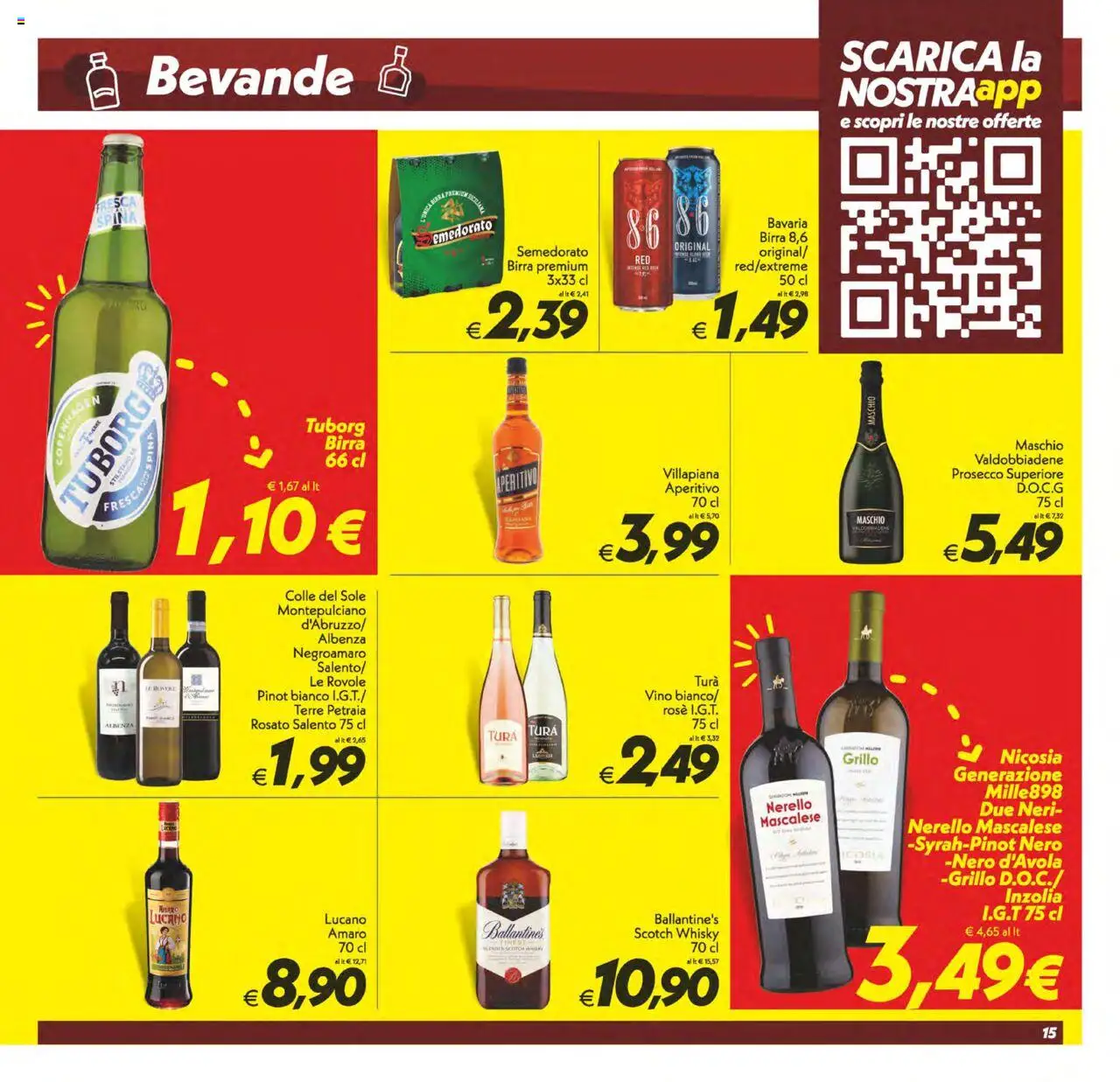 Volantino SuperConveniente del 12.09.2025 | Pagina: 15 | Prodotti: Birra, Prosecco, Vino, Amaro