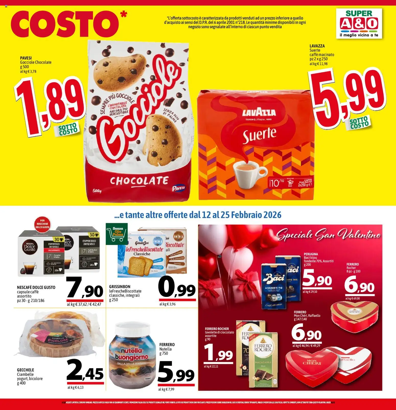 Volantino A&O del 12.02.2026 | Pagina: 9 | Prodotti: Ciambelle, Tè, Olio, Nutella