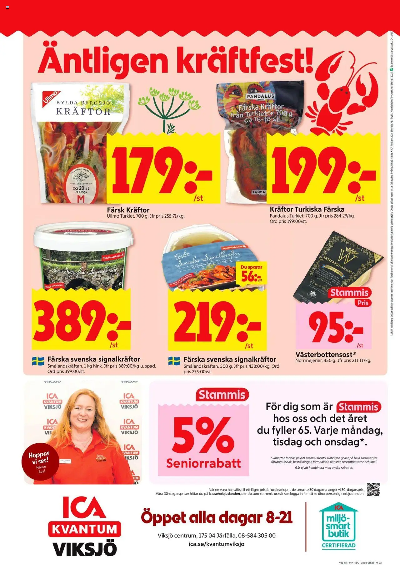 ICA Kvantum reklamblad aktuell från 28.07.2025 | Sida: 8 | Produkter: Kräftor, Galler