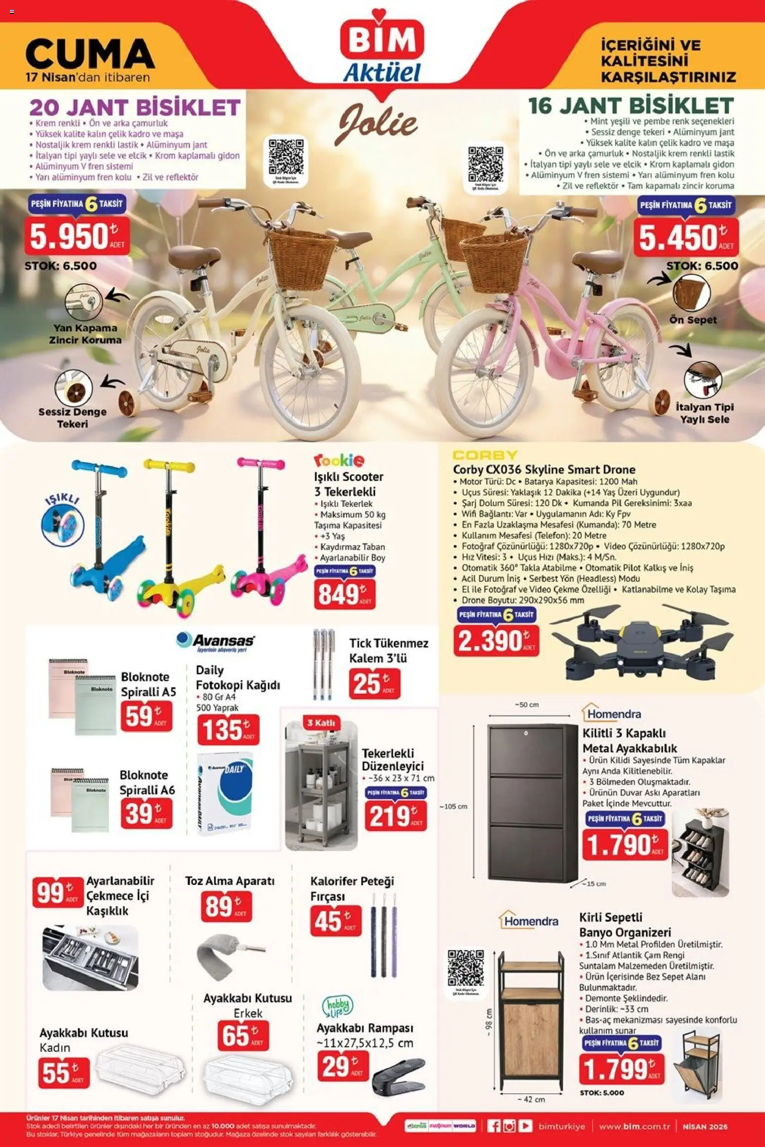 BİM - Katalog Cuma - 17.04.2026 tarihinden itibaren geçerlidir | Sayfa: 4 | Ürünler: Masa, Ayakkabı kutusu, Krem, Telefon