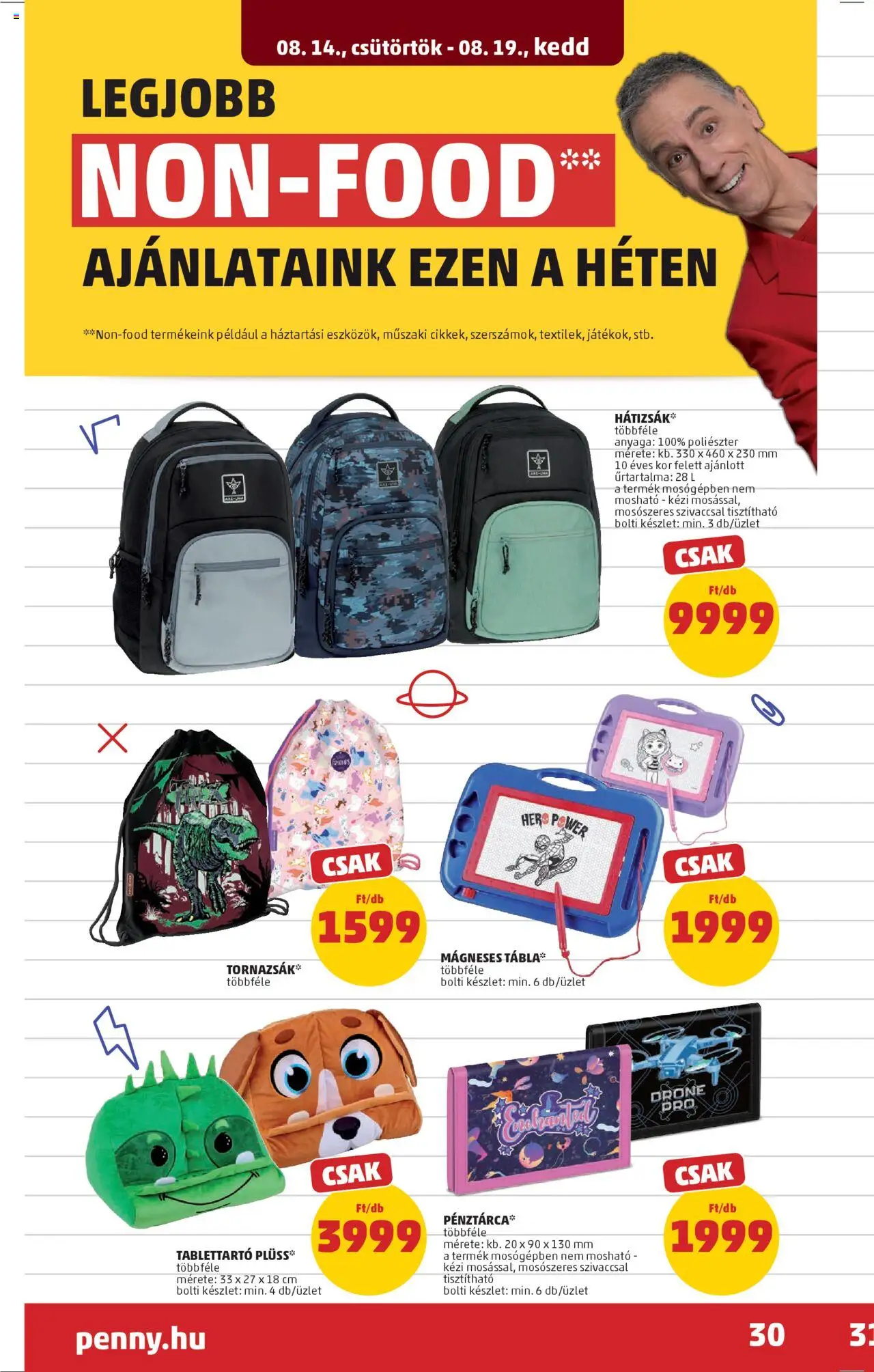 PENNY akciós ujság - amely érvényes a következő dátumtól: 14.08.2025 | Oldal: 34 | Termékek: Pénztárca, Tablet