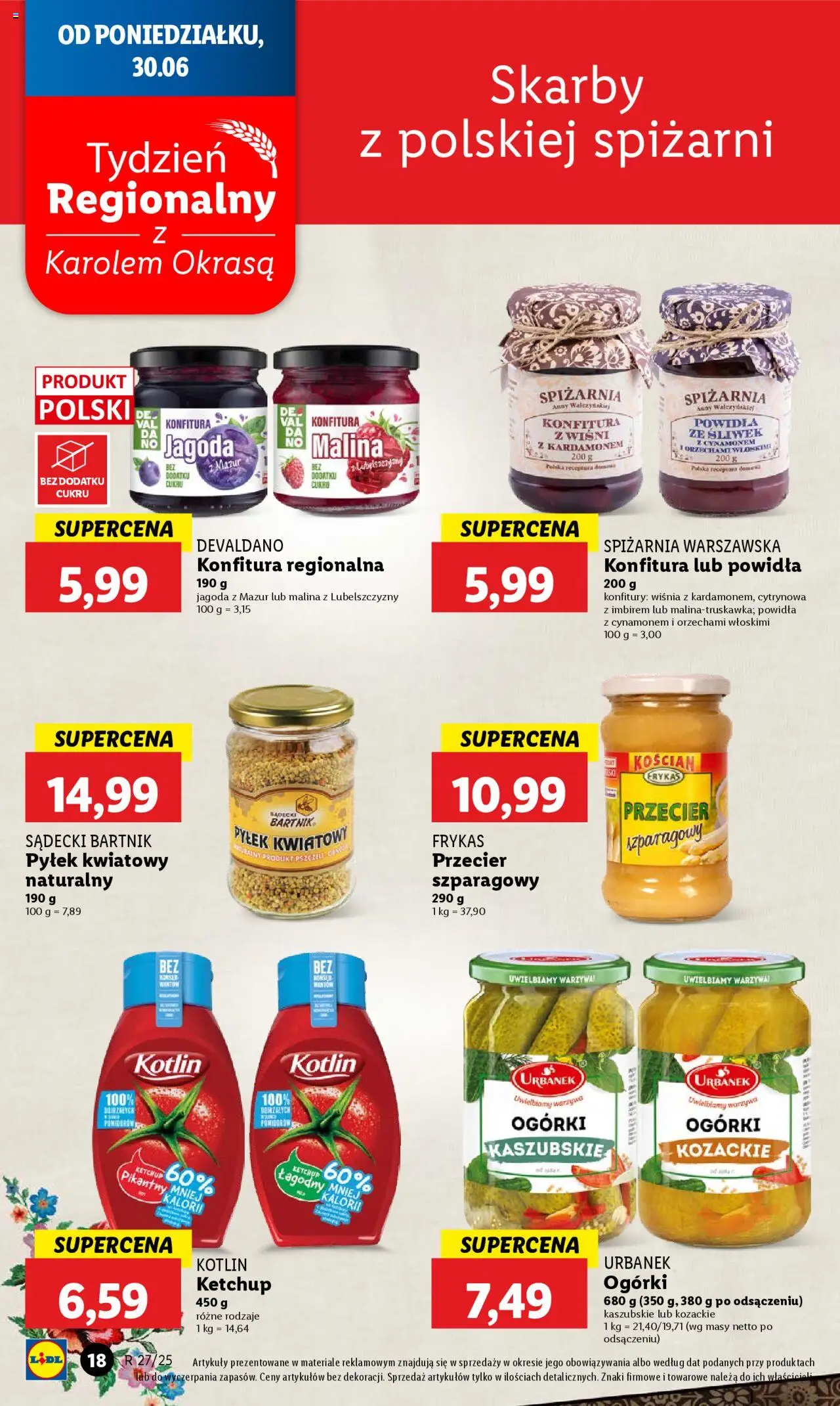 Lidl Gazetka od 30.06.2025 | Strona: 22 | Produkty: Ketchup, Powidła, Ogórki, Warzywa