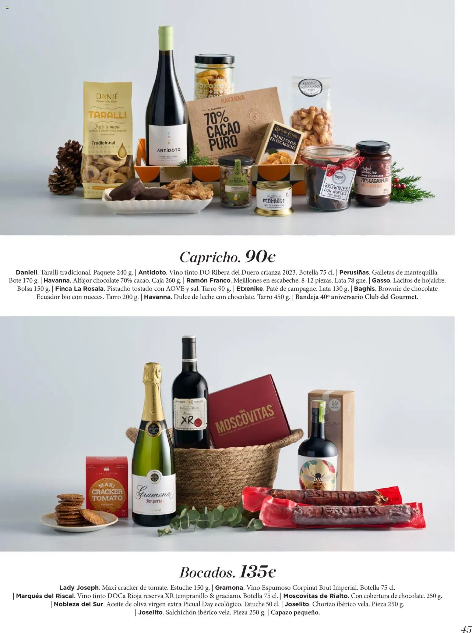 El Corte Inglés ofertas │ válido desde el 19.11.2025 | Página: 45 | Productos: Leche, Chocolate, Aceite de oliva, Bolsa