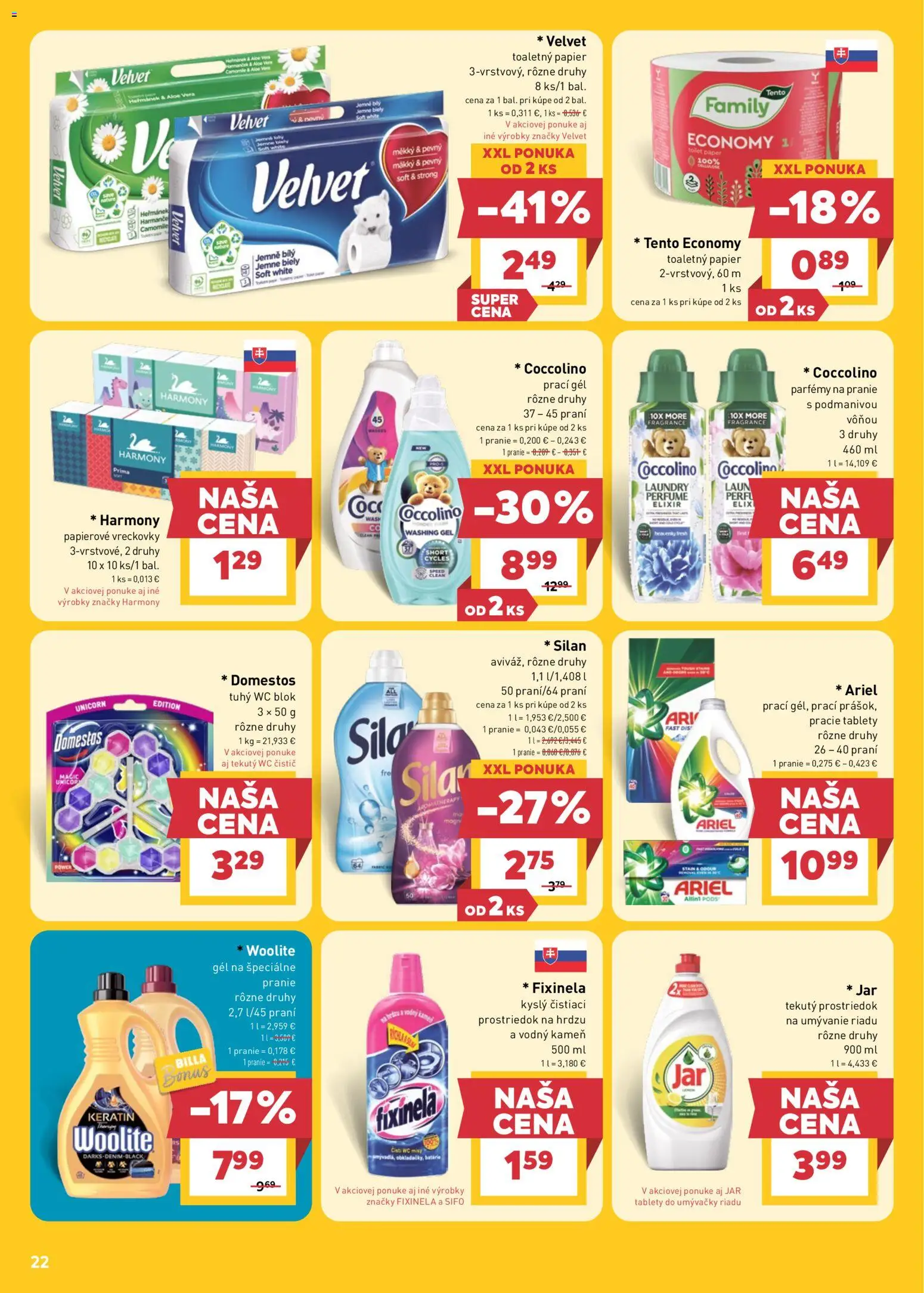 Nové Billa akcie – leták je platný od 29.04.2026 | Strana: 24 | Produkty: Wc, Toaletný papier, Tablety do umývačky riadu, Domestos