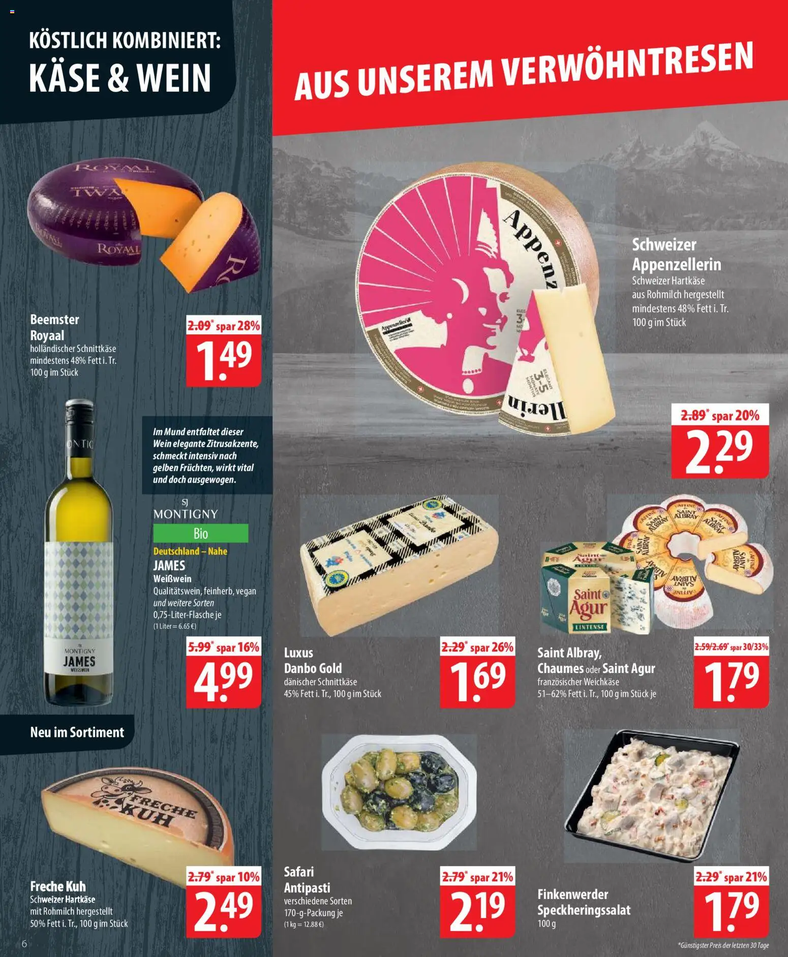 Famila Prospekt 	 – gültig ab 23.03.2026 | Seite: 6 | Produkte: Käse, Weißwein, Wein