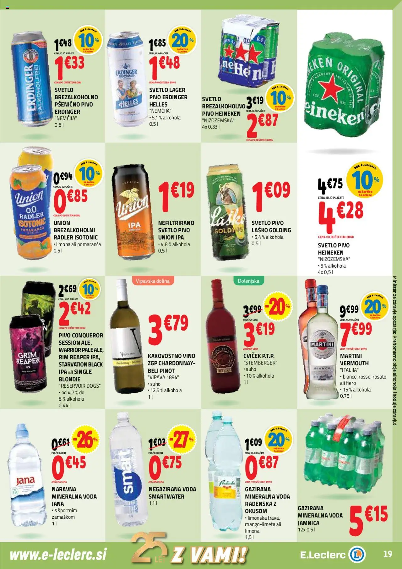E.leclerc katalog │ velja od 30.07.2025 | Stran: 19 | Izdelki: Falafel, Pivo, Voda, Limona